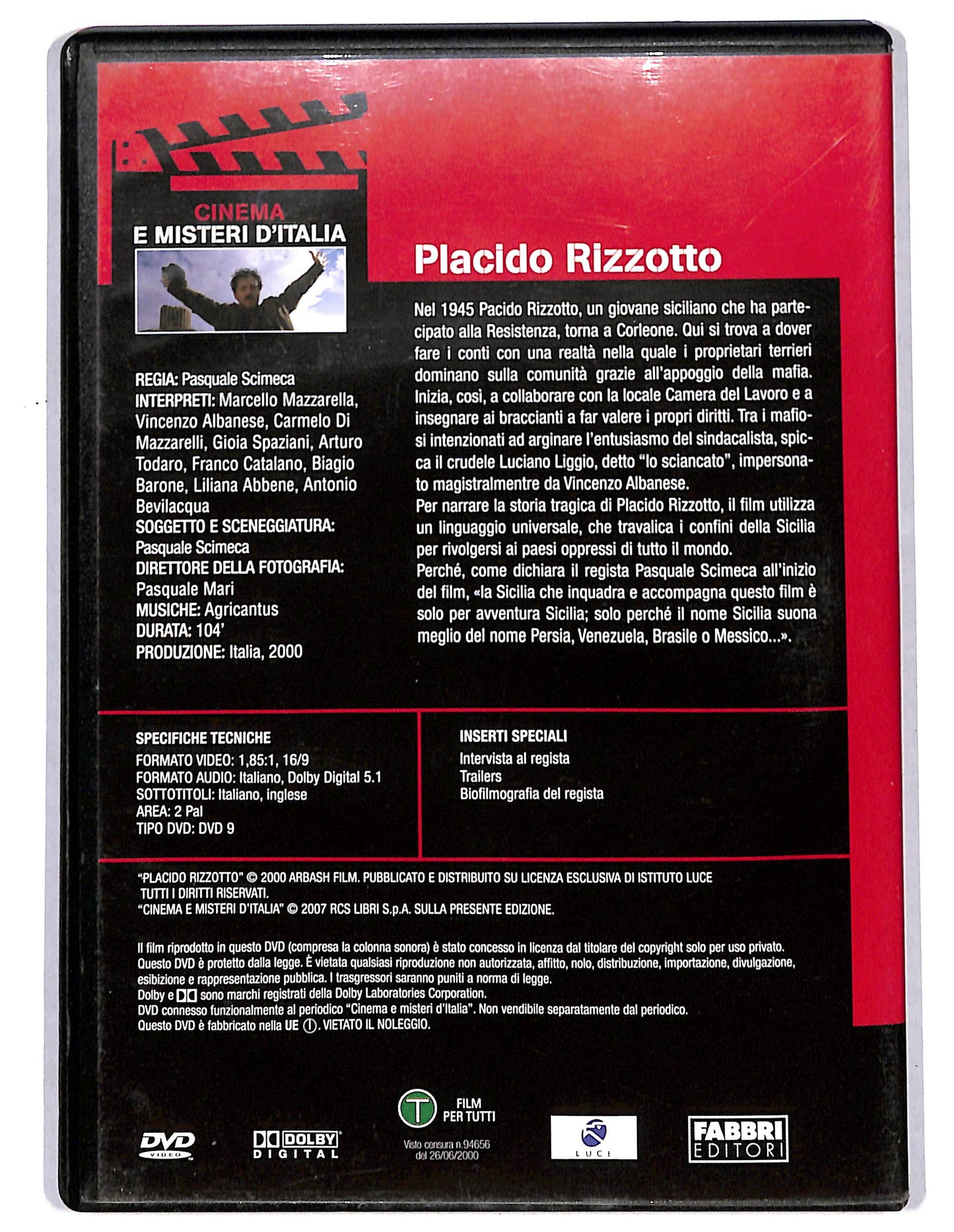 EBOND Placido Rizzotto EDITORIALE DVD D734709