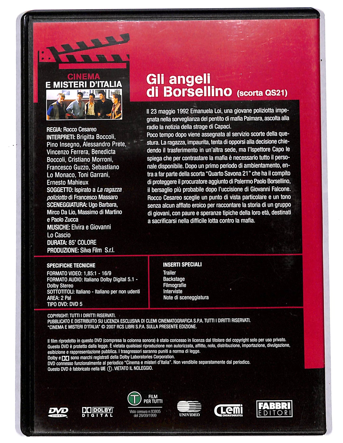 EBOND Gli angeli di Borsellino  EDITORIALE DVD D734710