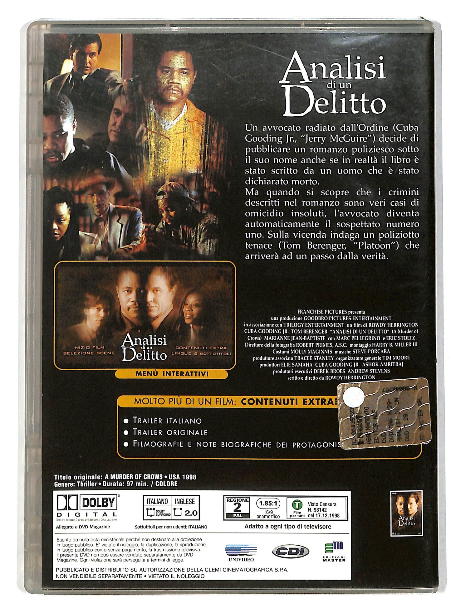 EBOND Analisi di un delitto  EDITORIALE DVD D735304