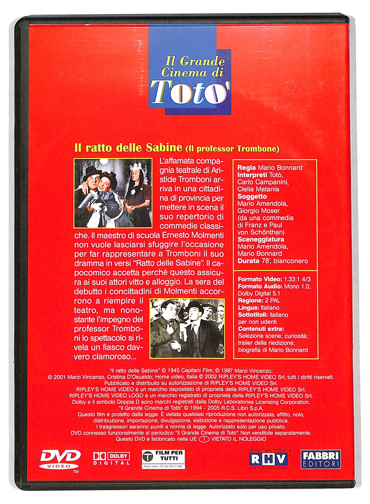 EBOND Il ratto delle Sabine -  EDITORIALE  DVD D735422