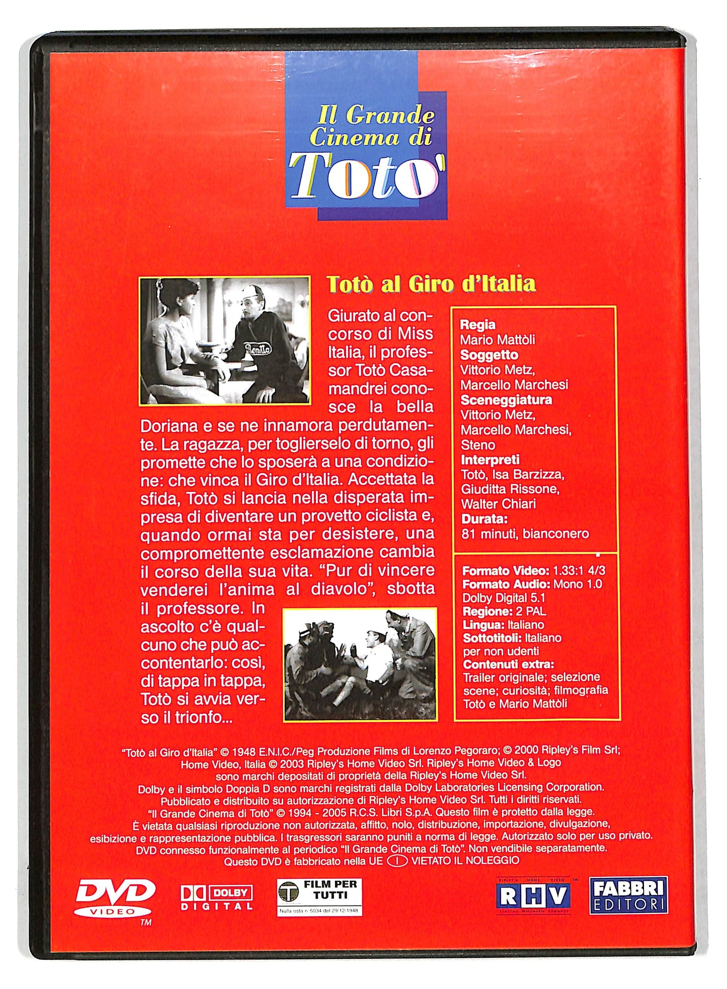 EBOND Il Grande Cinema Di Toto - Toto Al Giro D'italia EDITORIALE DVD D735423