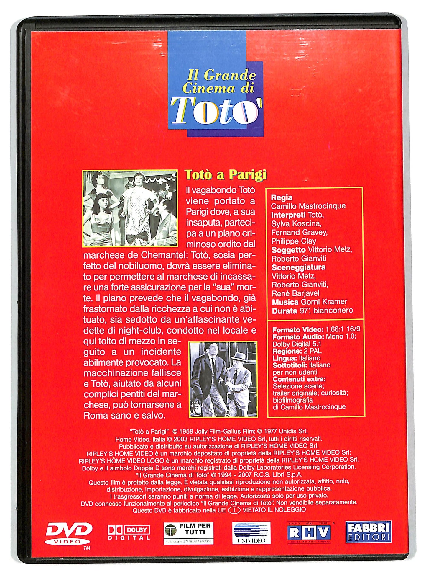 EBOND il grande cinema di toto' - Toto a Parigi  EDITORIALE DVD D735519