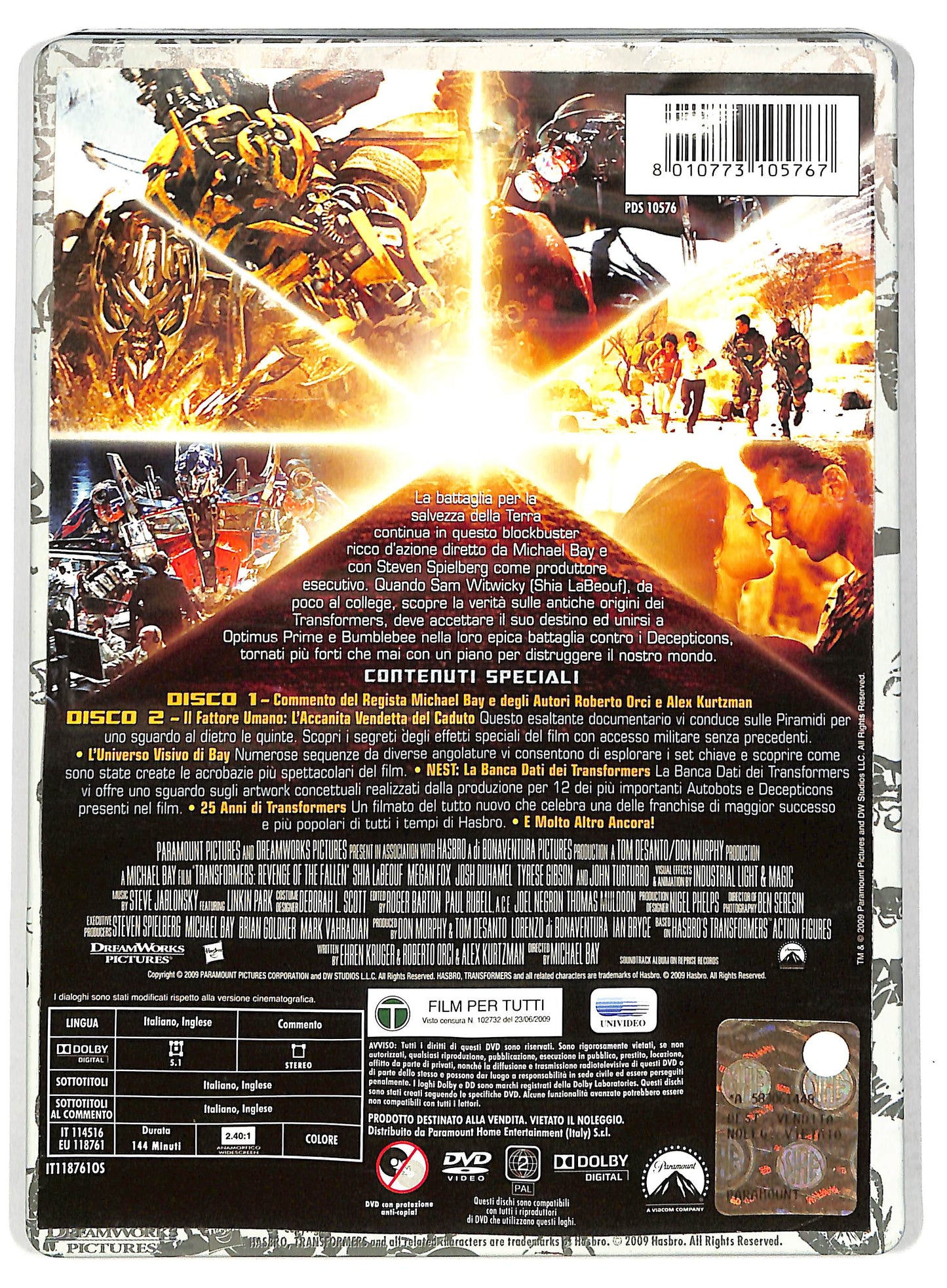 EBOND Transformers La Vendetta Del Caduto - Steel Book 2 DVD D735536