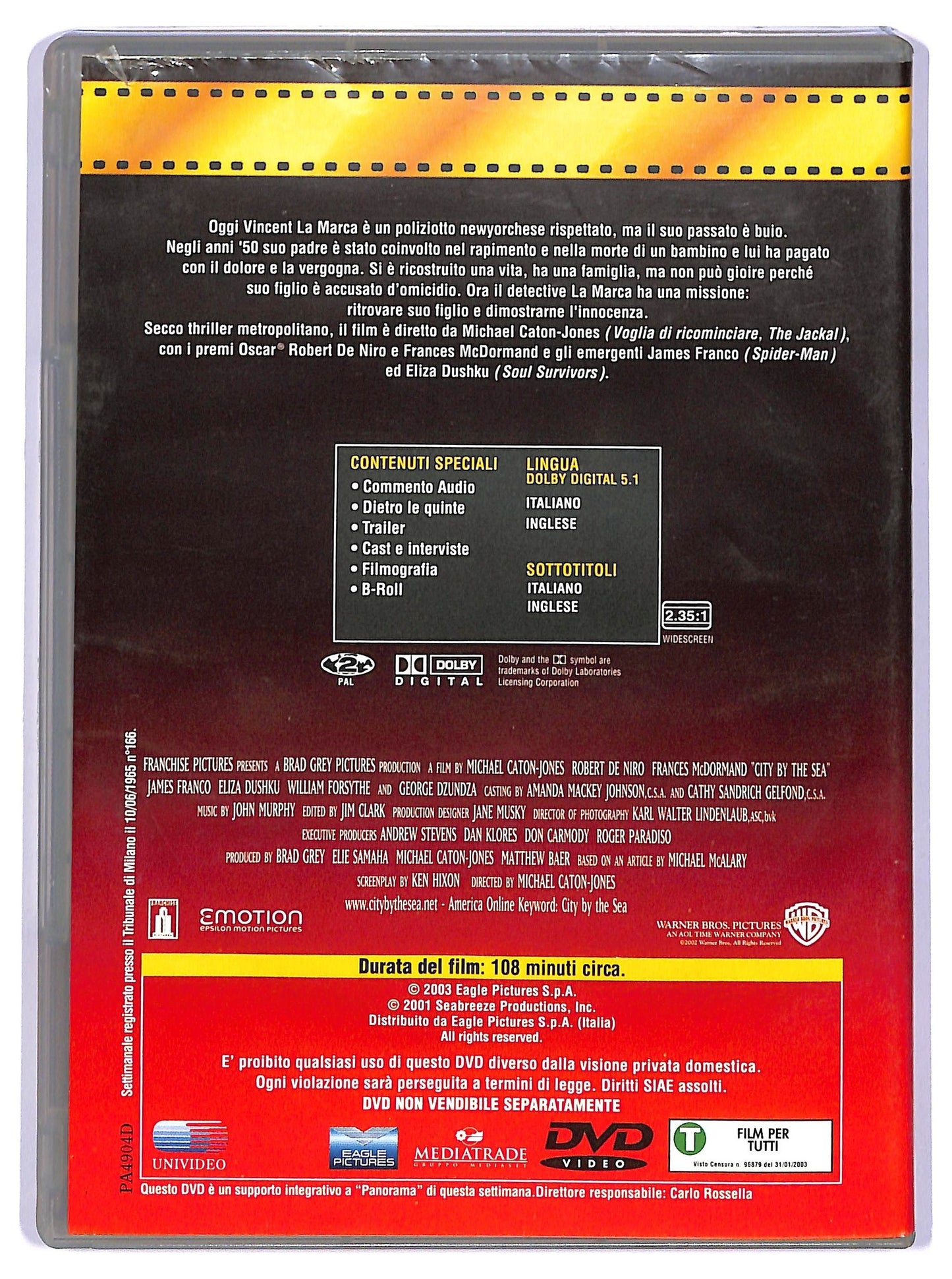EBOND Colpevole d'Omicidio - City by the Sea EDITORIALE DVD D736910