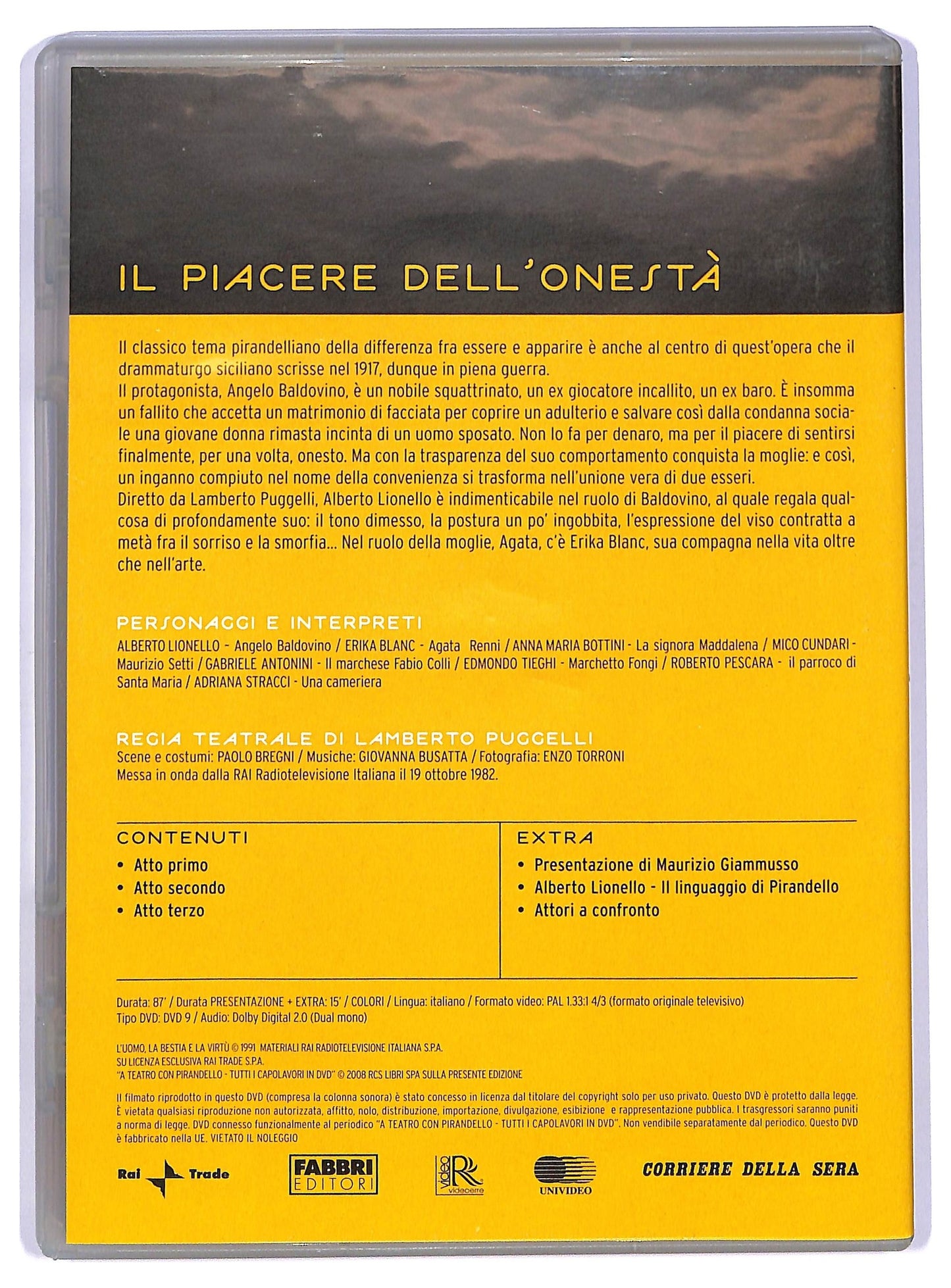 EBOND Il piacere dell'onesta - A teatro con Pirandello EDITORIALE DVD D738001