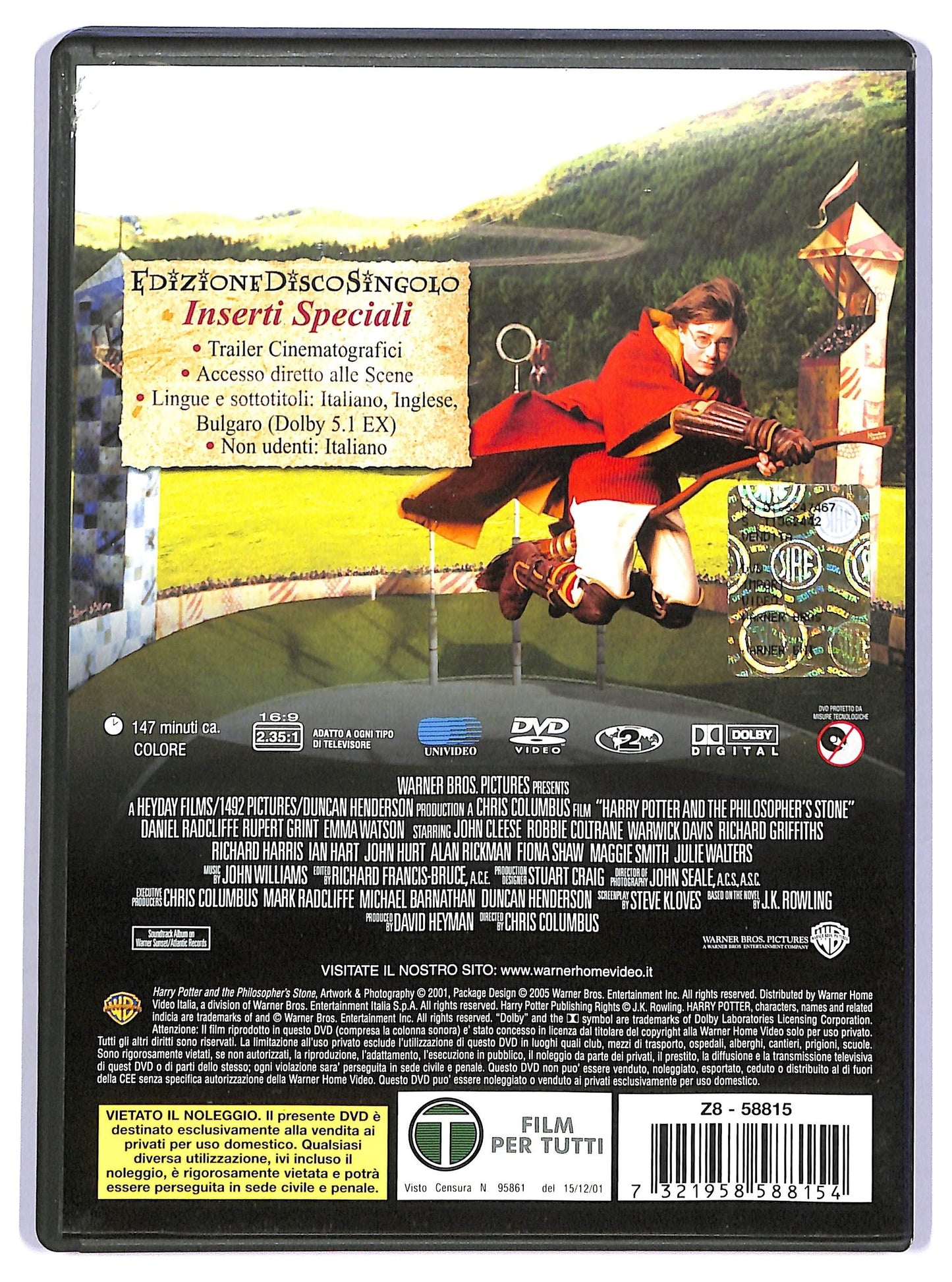 EBOND Harry Potter e la Pietra Filosofale edizione disco singolo DVD D738208