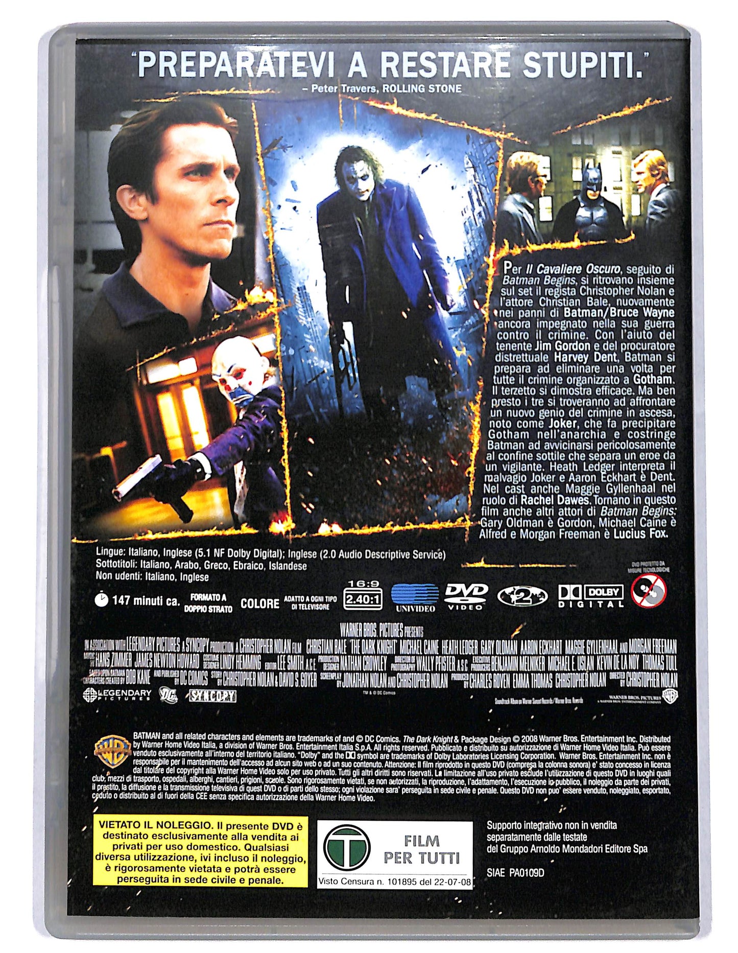 EBOND Il cavaliere oscuro  EDITORIALE DVD D738655