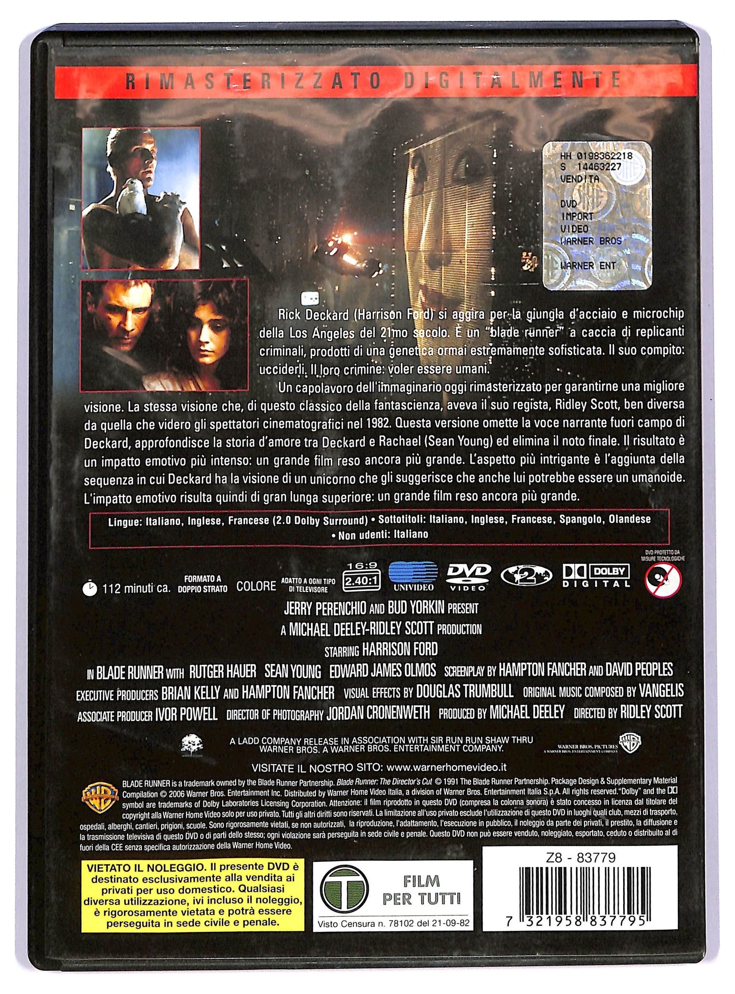 EBOND Blade Runner DVD NOLEGGIO D738847