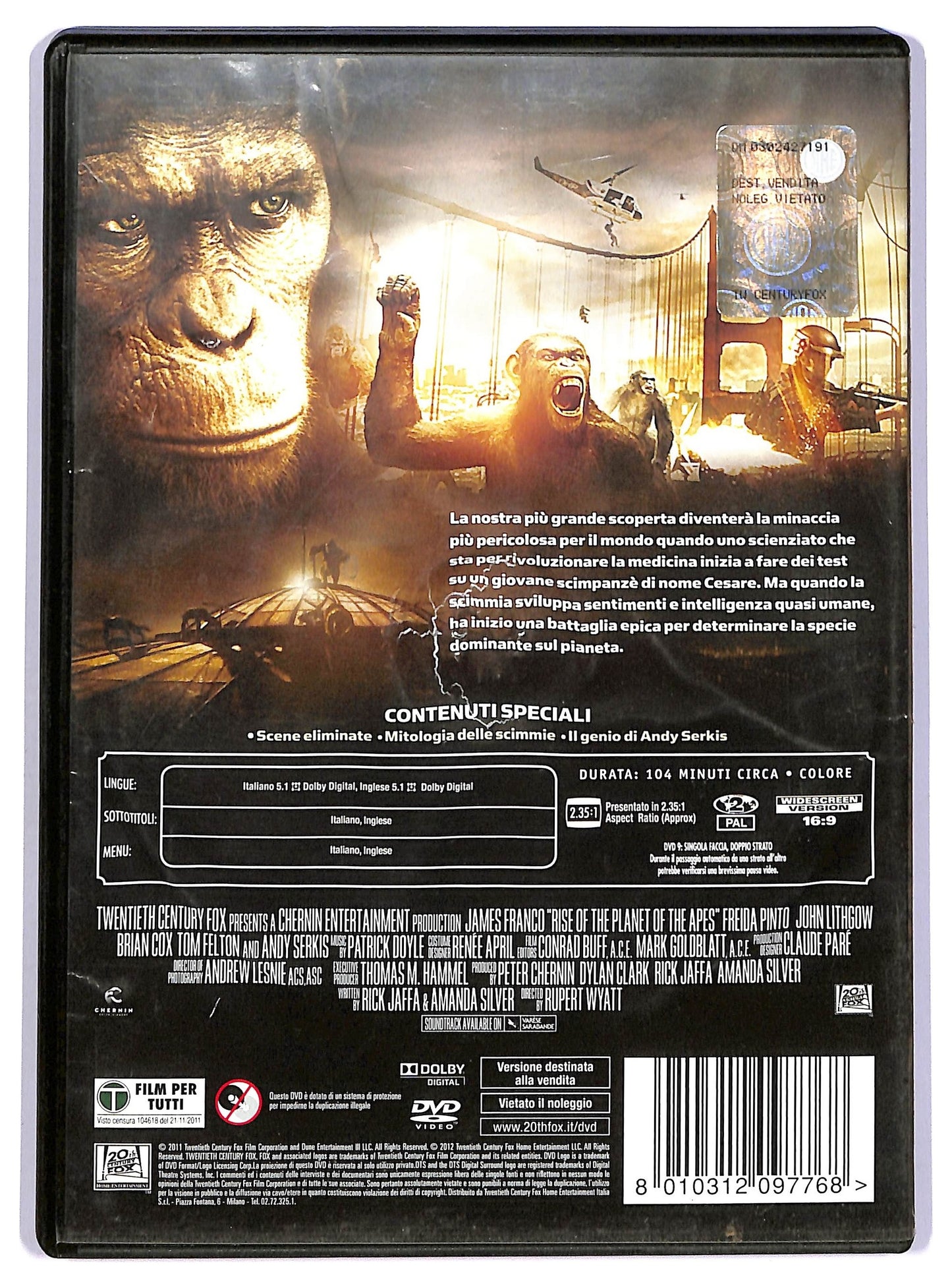 EBOND L'alba del pianeta delle scimmie DVD D739055