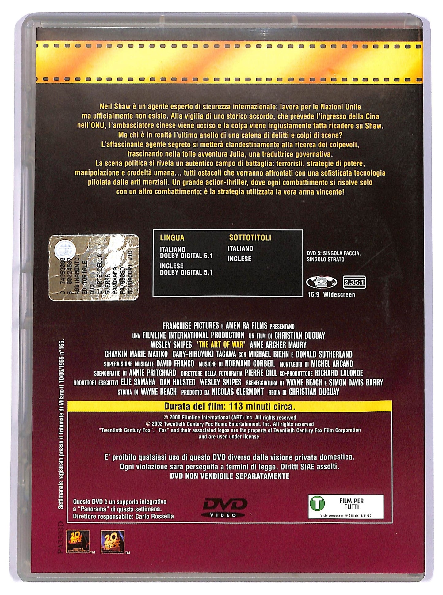 EBOND L'arte della guerra EDITORIALE DVD D739219