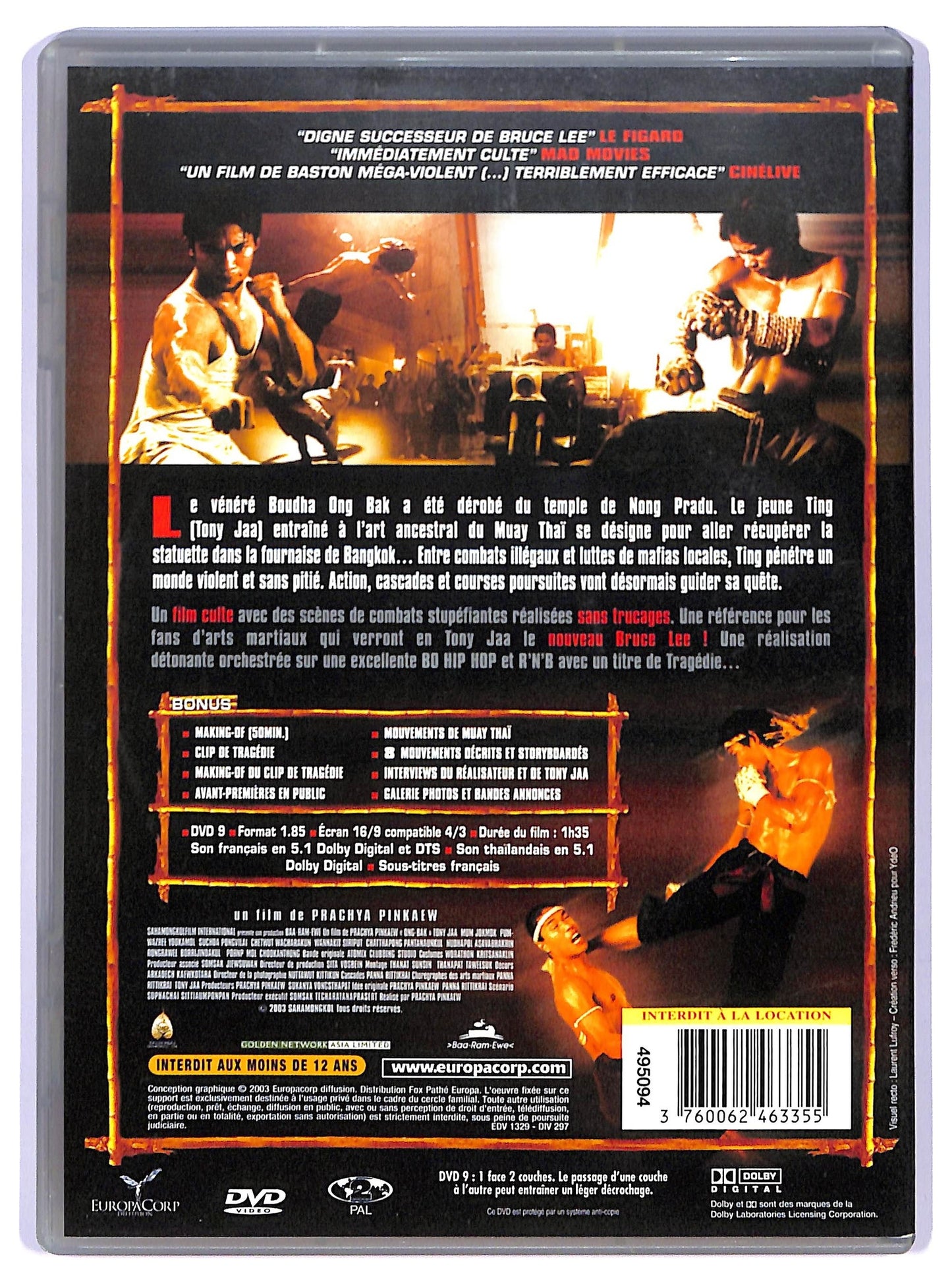 EBOND Ong-Bak EDIZIONE FRANCIA DVD D739357