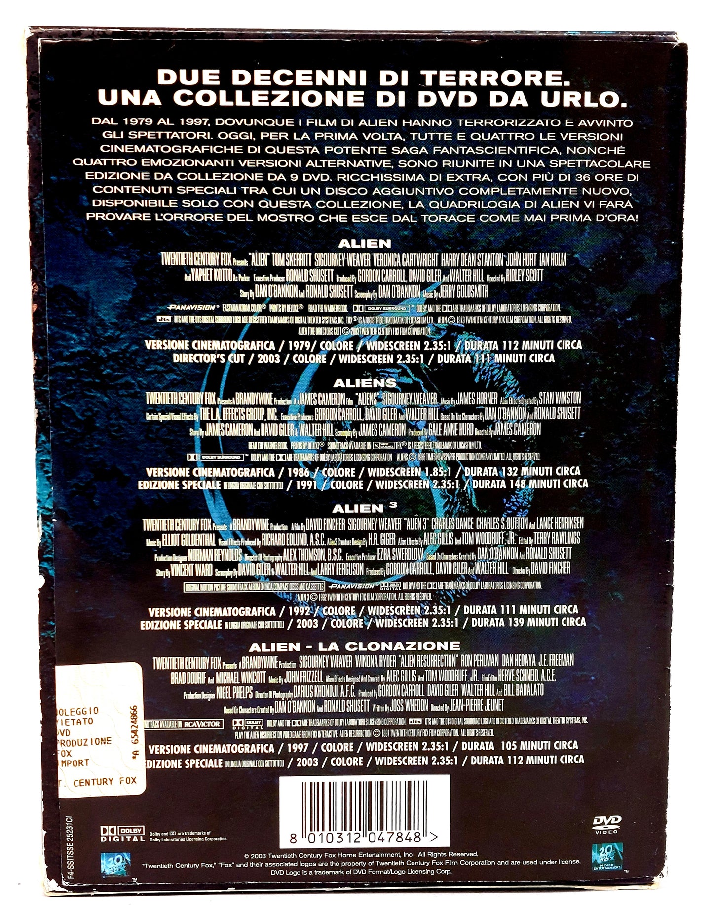 EBOND Alien Quadrilogia -  9 dischi - Cofanetto DVD D739606