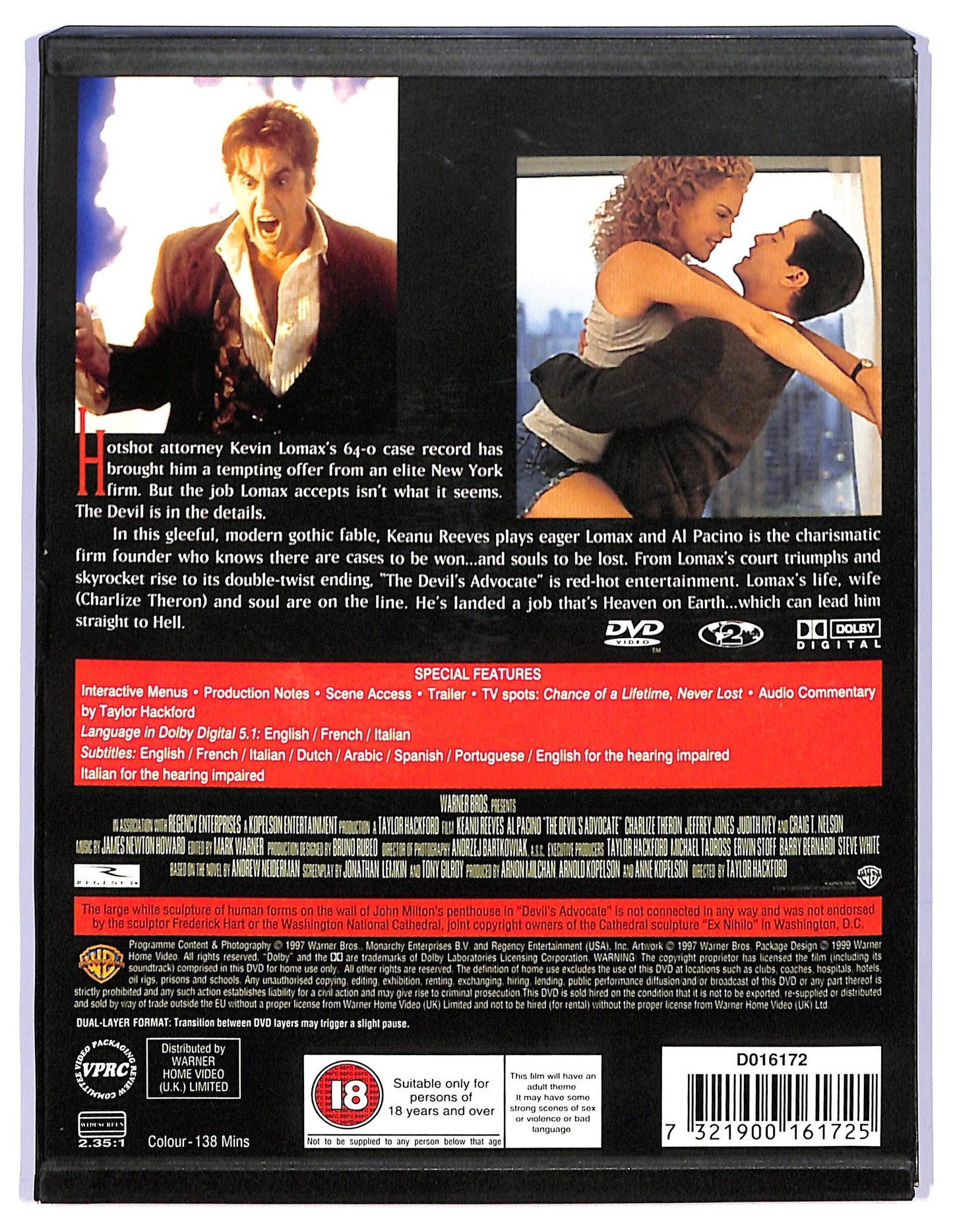 EBOND The Devil's Advocate - edizione UK DVD D739740