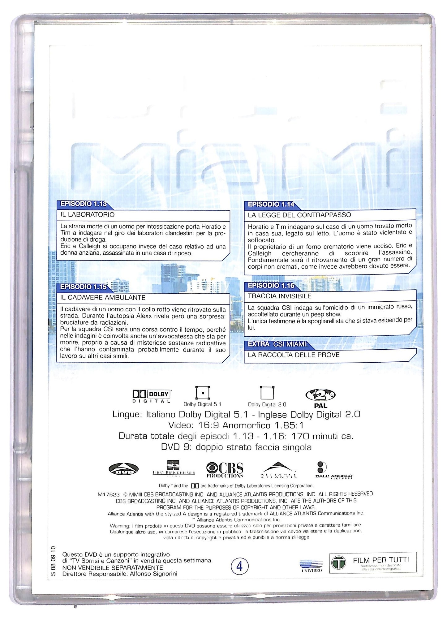EBOND Csi miami - prima stagione episodi 13 - 16 EDITORIALE DVD D739907