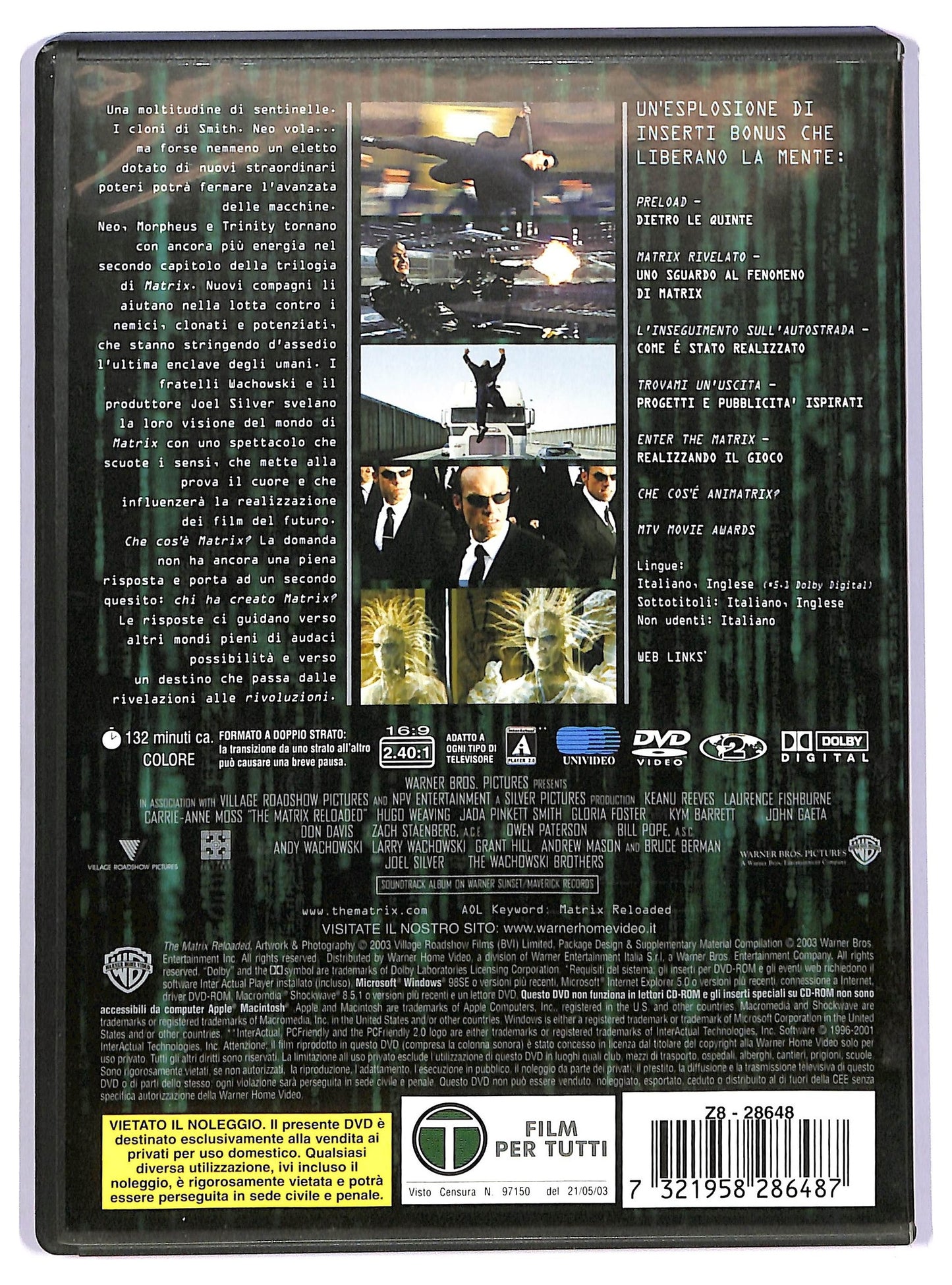 EBOND Matrix reloaded DVD D740010