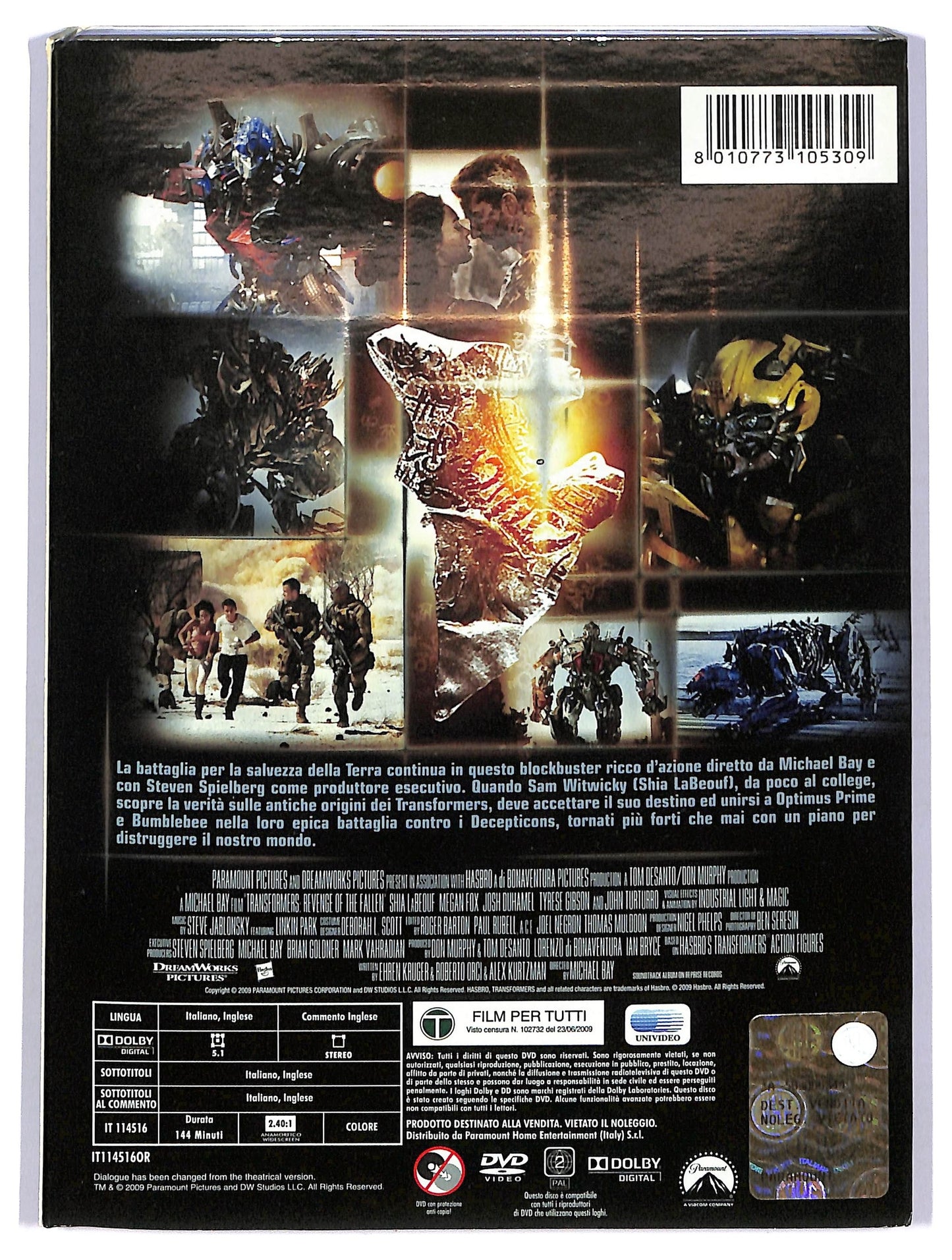 EBOND Transformers - La vendetta del caduto SLIPCASE DVD SLIM D740051