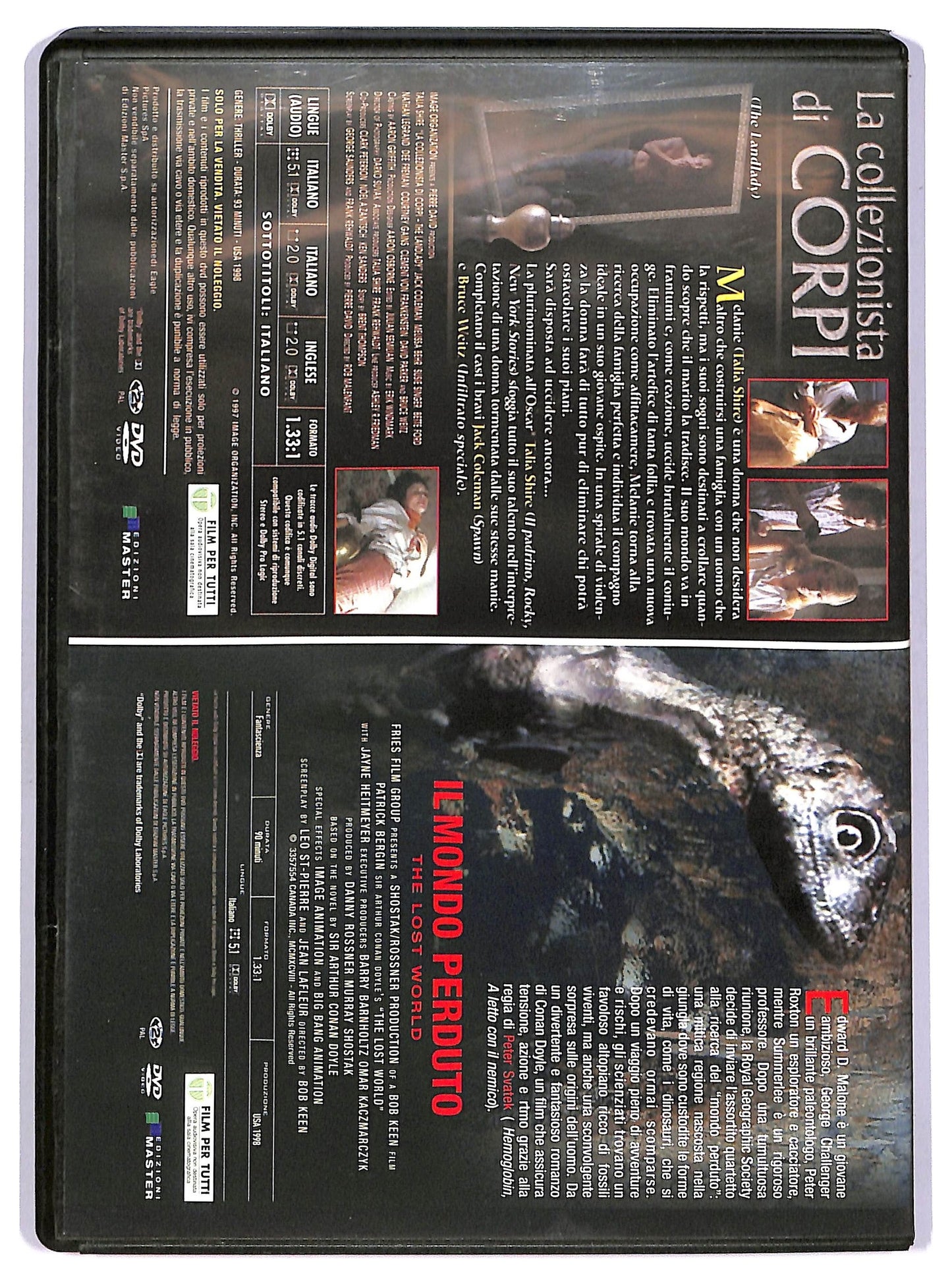 EBOND Il mondo perduto + La collezionista di corpi EDITORIALE DVD D740567