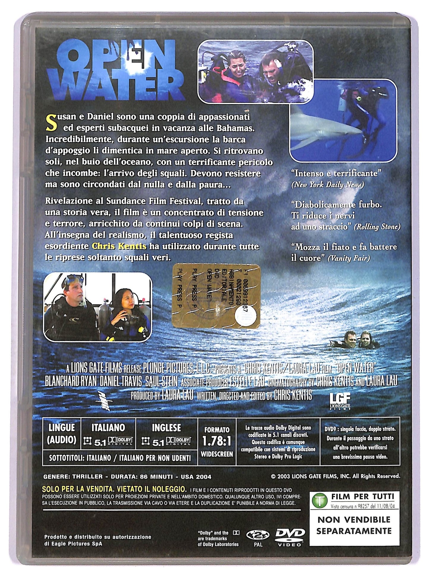 EBOND Open Water  EDITORIALE DVD D741458