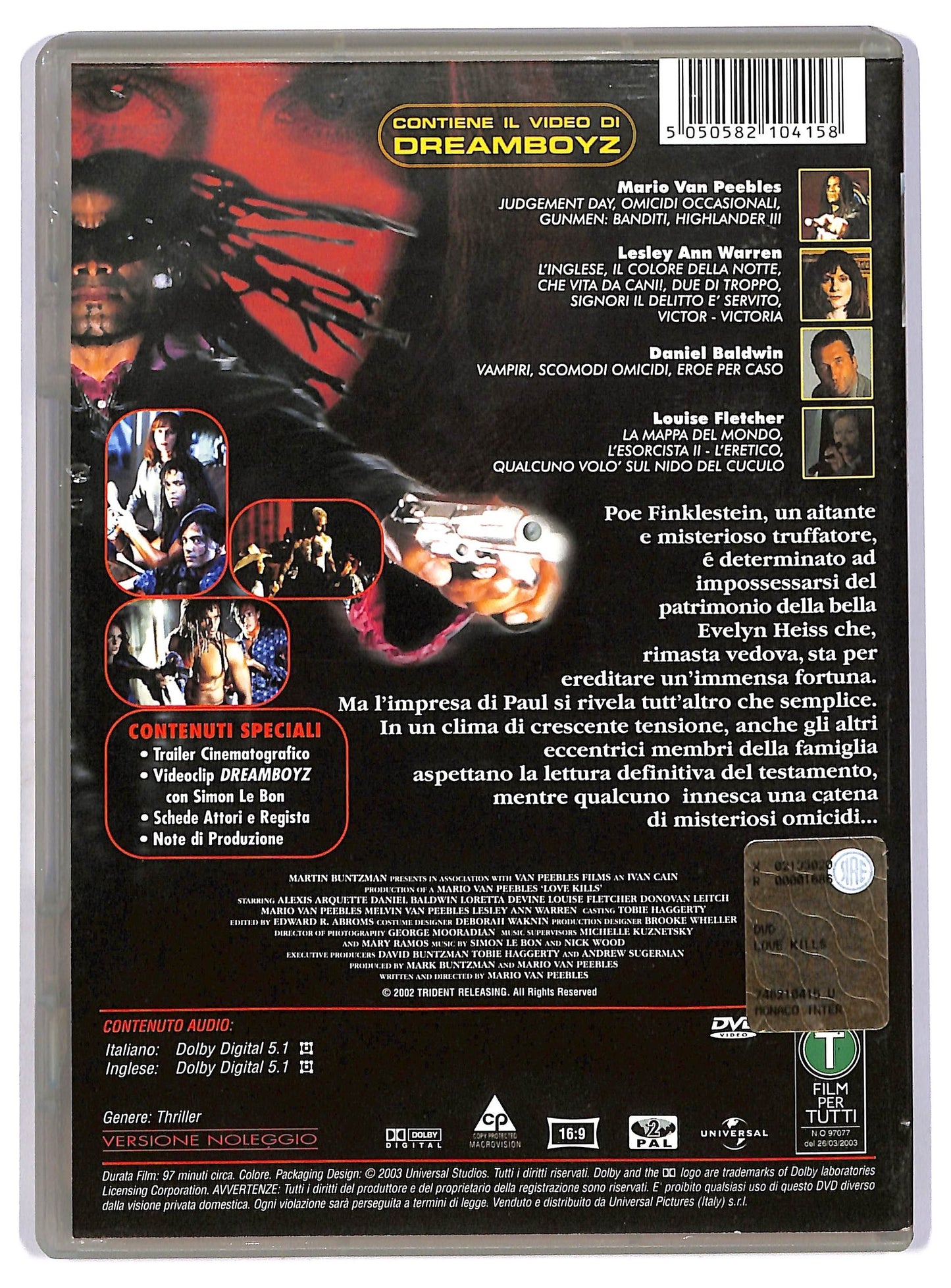 EBOND Love kills amore e pallottole DVD NOLEGGIO D742065