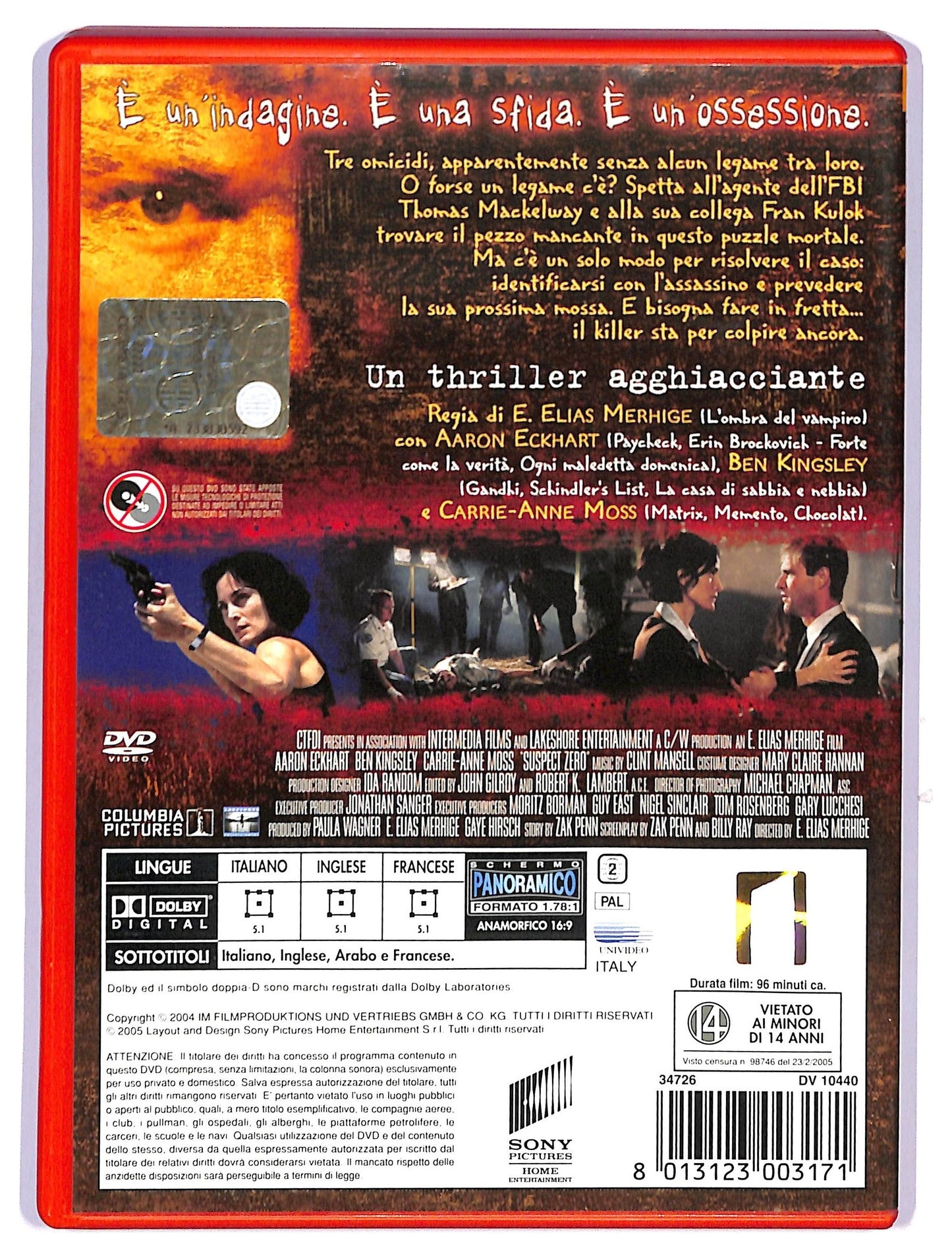 EBOND Suspect Zero DVD Ex Noleggio D742862