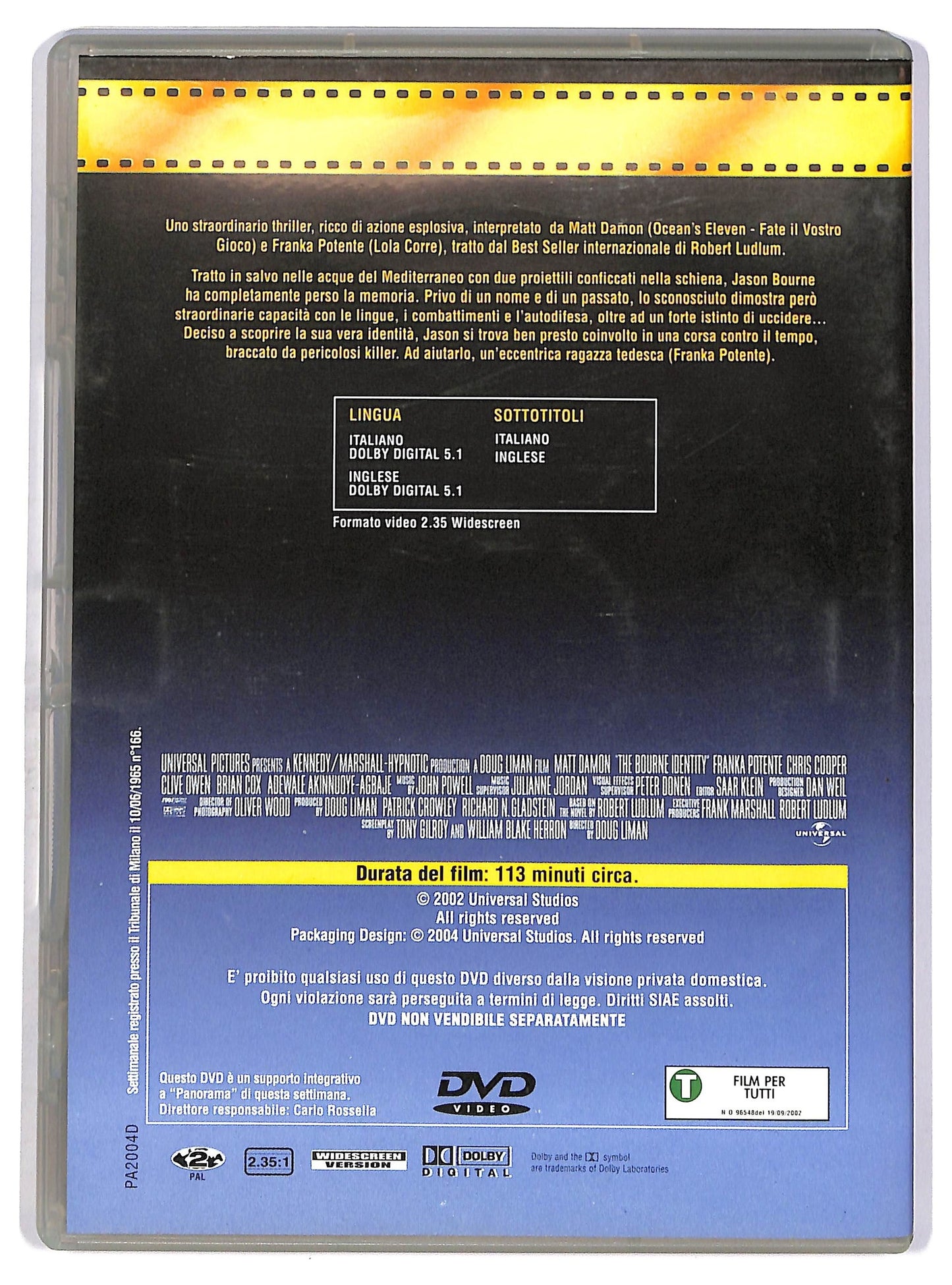 EBOND the bourne identity -  EDITORIALE  DVD D742948