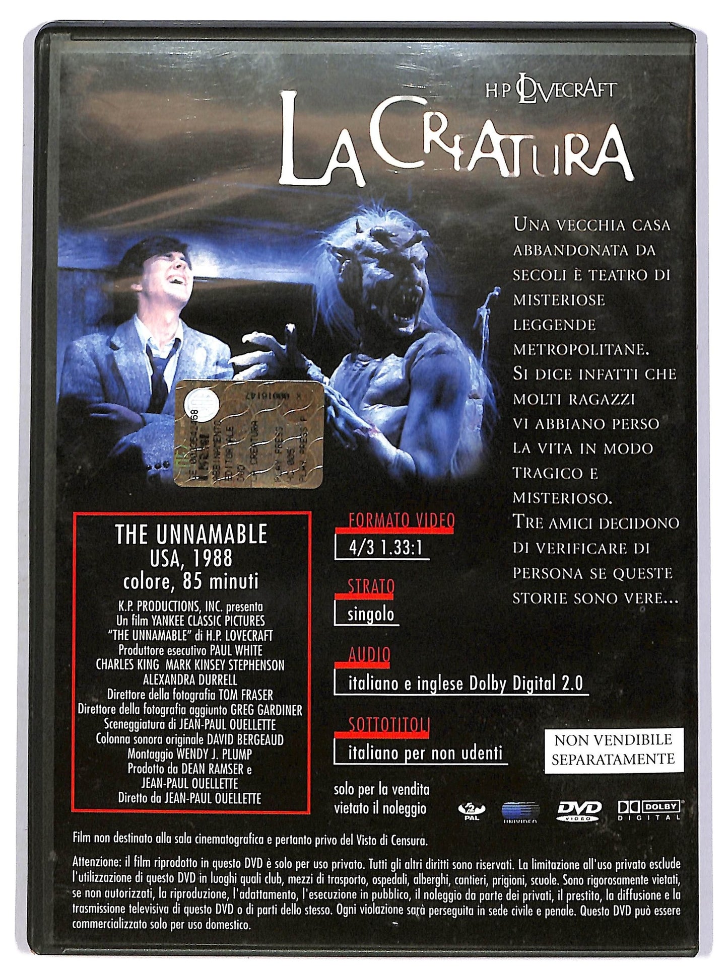 EBOND la creatura  EDITORIALE DVD D743118