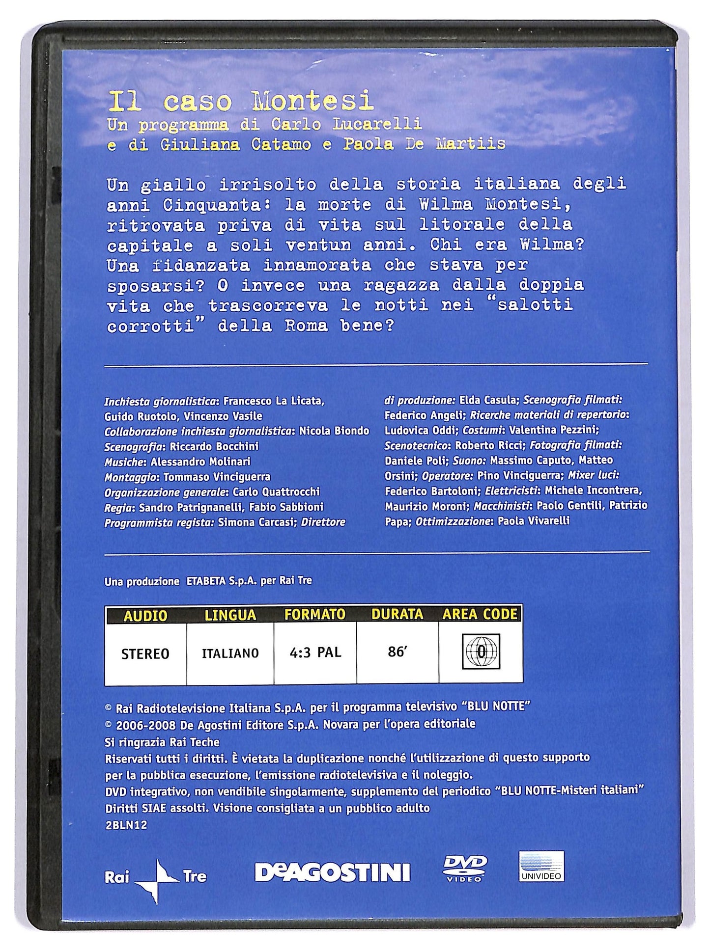 EBOND Blu Notte Misteri Italiani Vol.12 - Il caso Montesi EDITORIALE DVD D743424