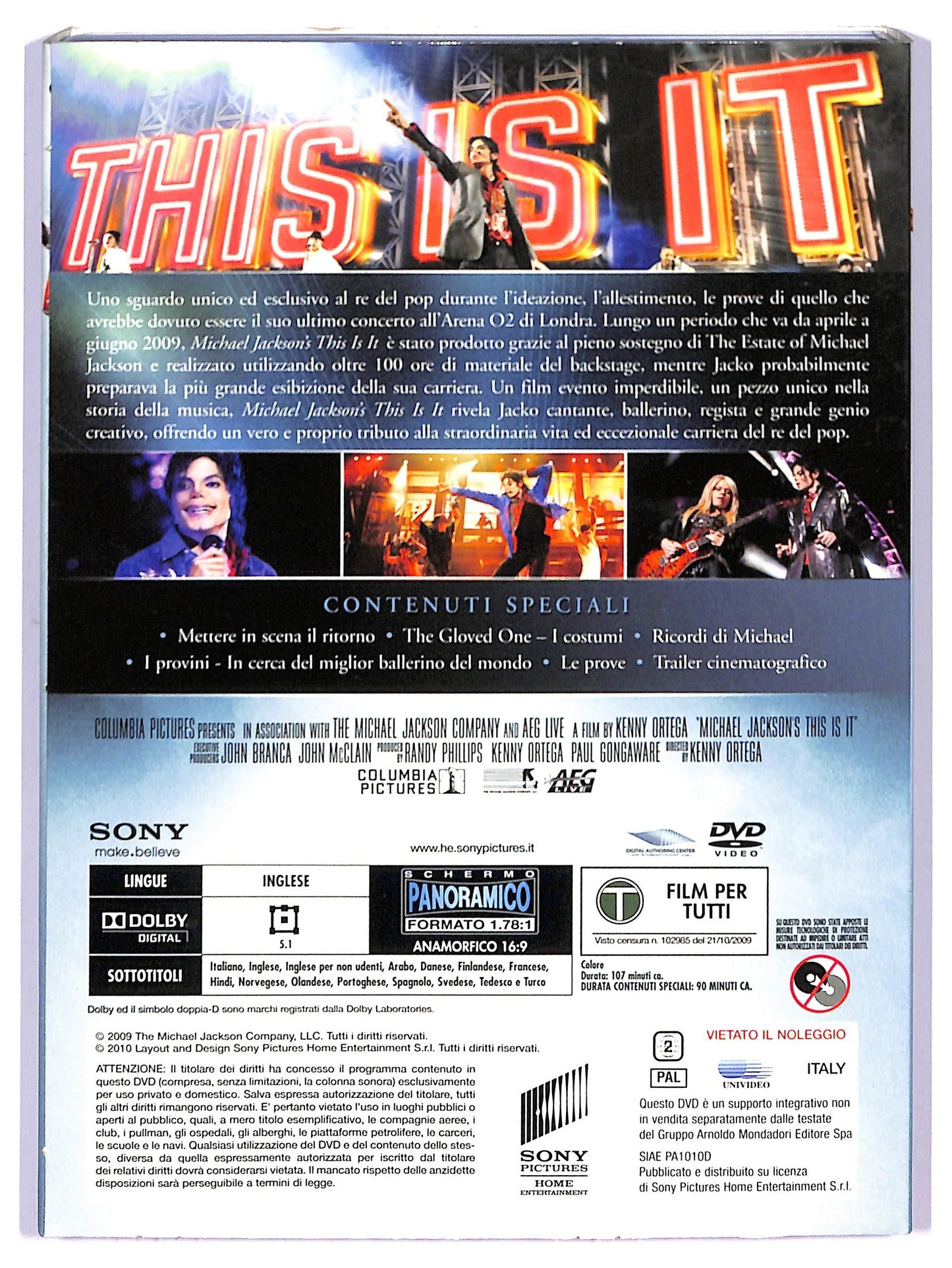 EBOND Michael Jackson's This Is It EDITORIALE SLIPCASE DVD D743736