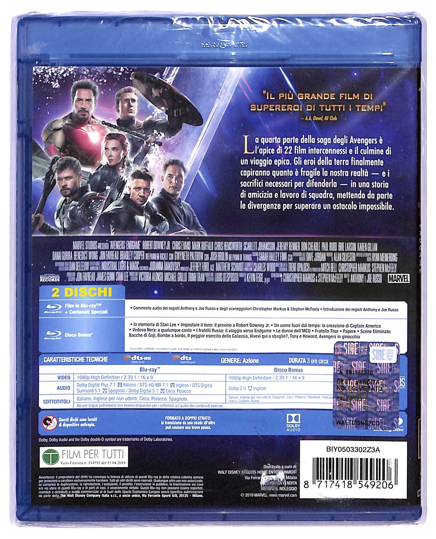 EBOND Avengers Endgame 4k Ultra Hd + BLURAY D744409