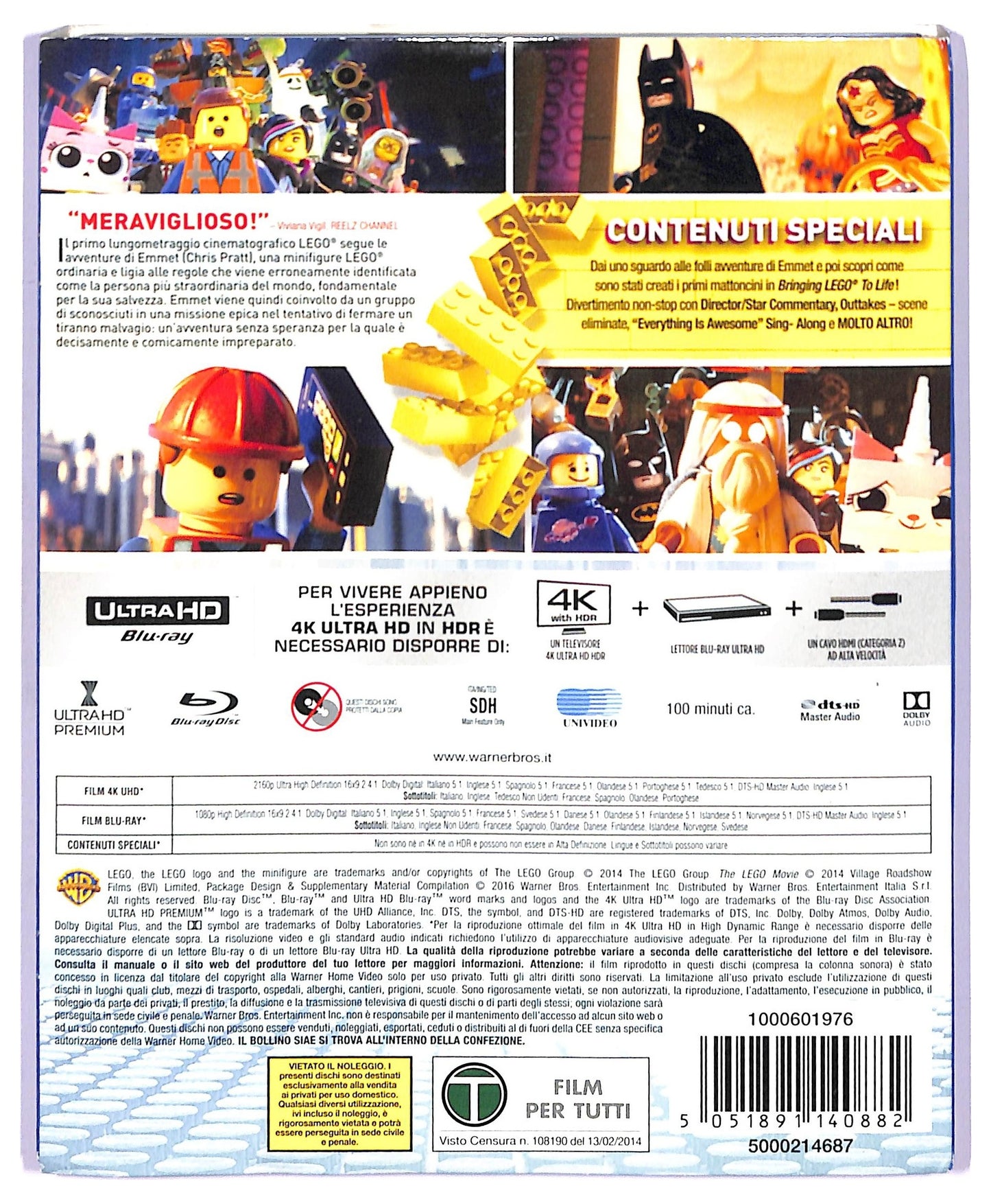 EBOND The Lego Movie 4K ULTRA HD BLURAY  BLURAY BLURAY D744437