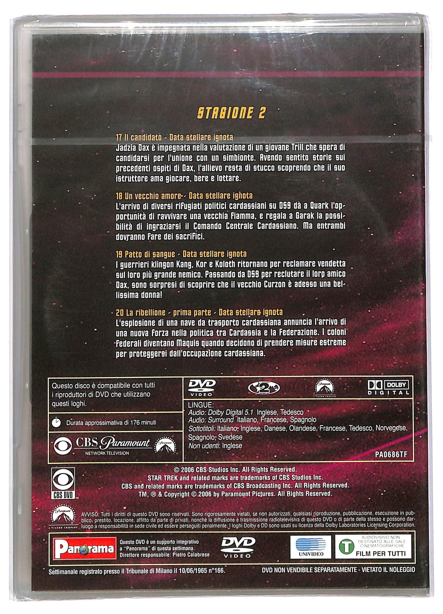 EBOND Star trek deep space nine stagione 2 disco 5 DVD EDITORIALE D744523