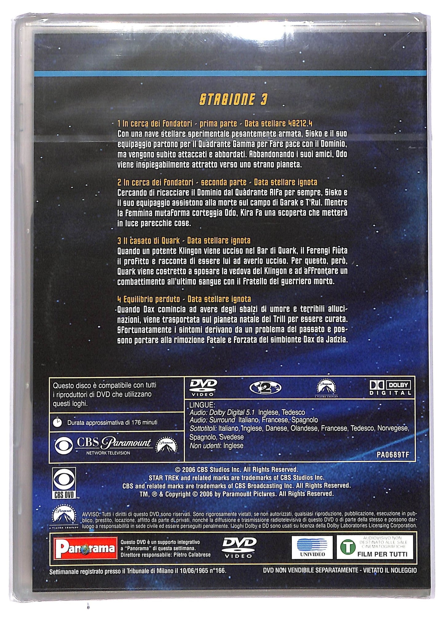 EBOND Star trek deep space nine stagione 3 disco 1 EDITORIALE DVD D744533