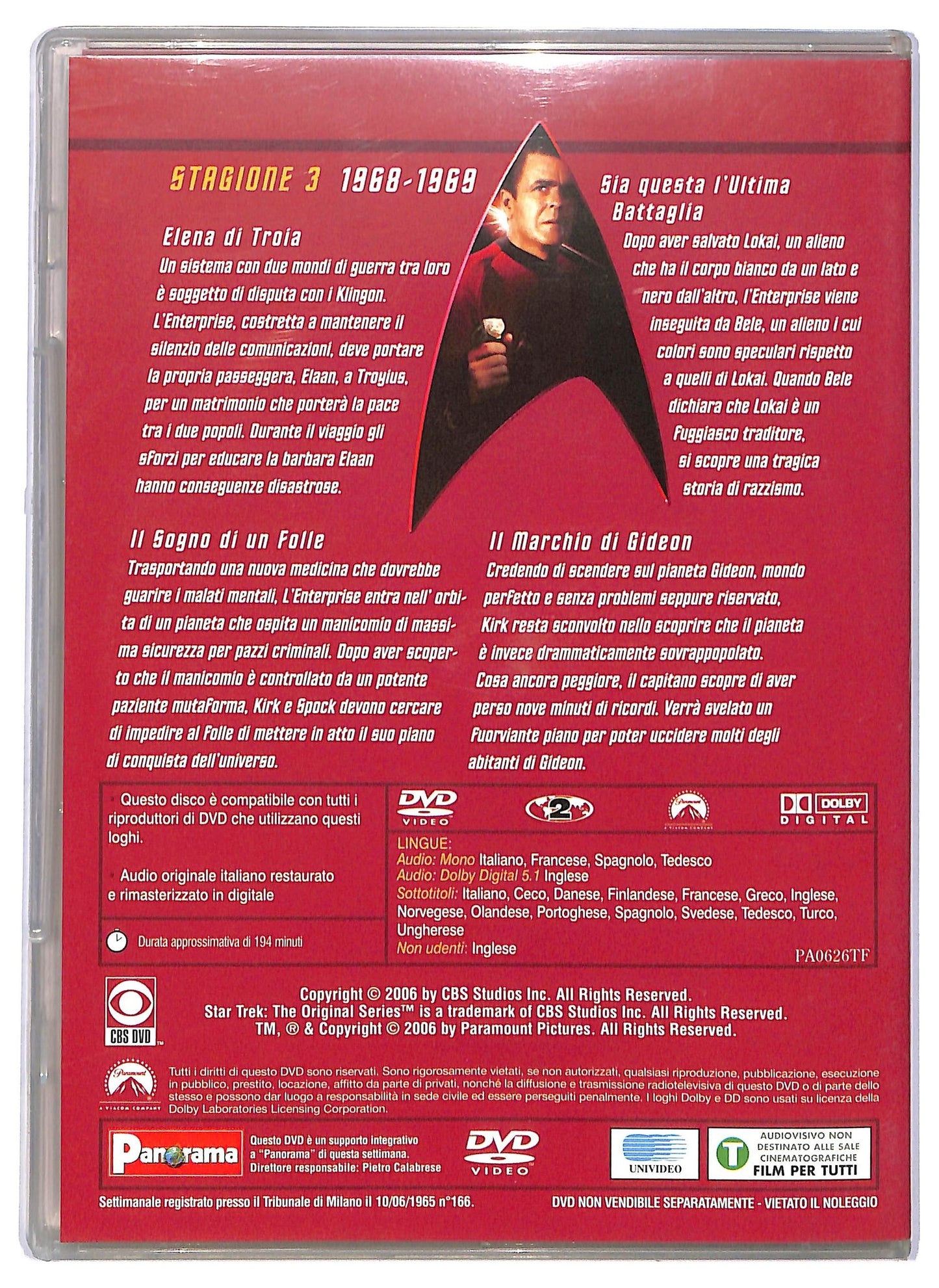 EBOND Star trek serie classica stagione 3 episodi 13 - 16 EDITORIALE DVD D744960