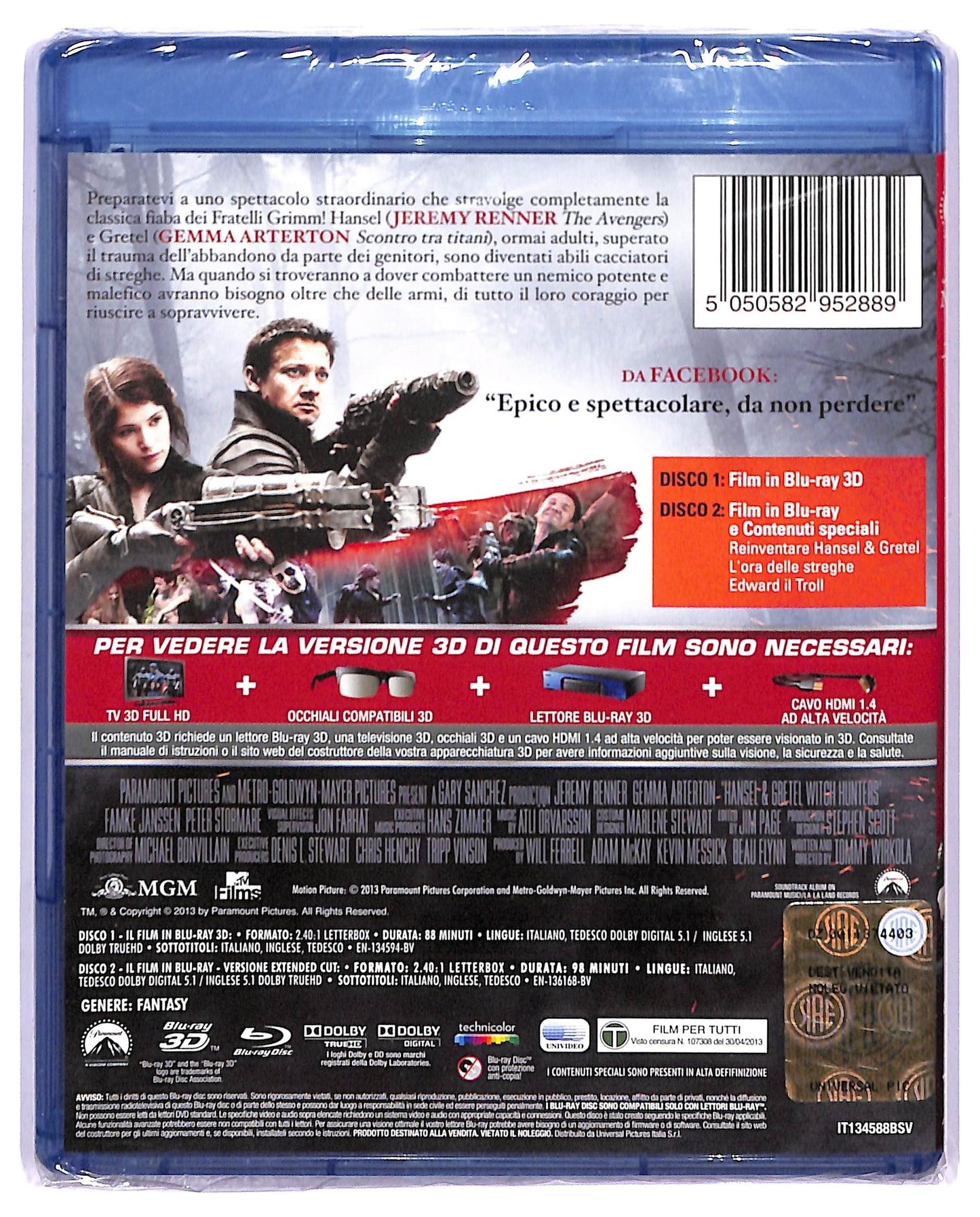 EBOND Hansel & Gretel - Cacciatori Di Streghe BLURAY 3d + BLURAY D745003