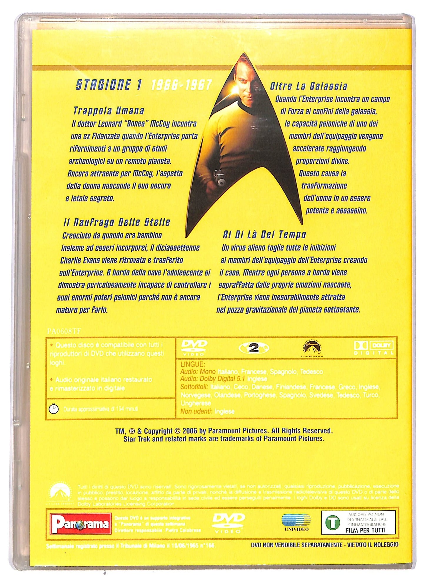 EBOND Star trek serie classica stagione 1 disco 1 episodi 1 - 4 EDITORIALE DVD D745501