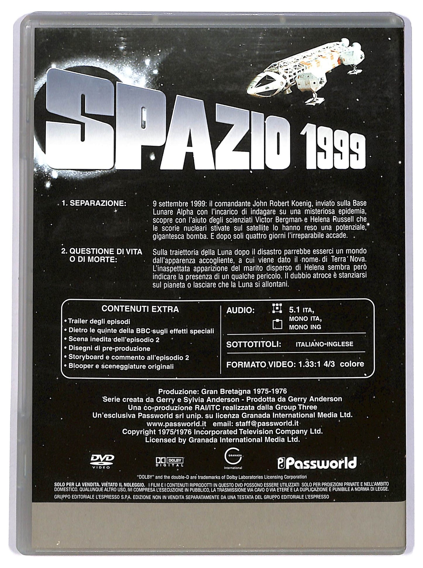 EBOND Spazio 1999 vol.1 ep.1 - 2  EDITORIALE DVD D745554