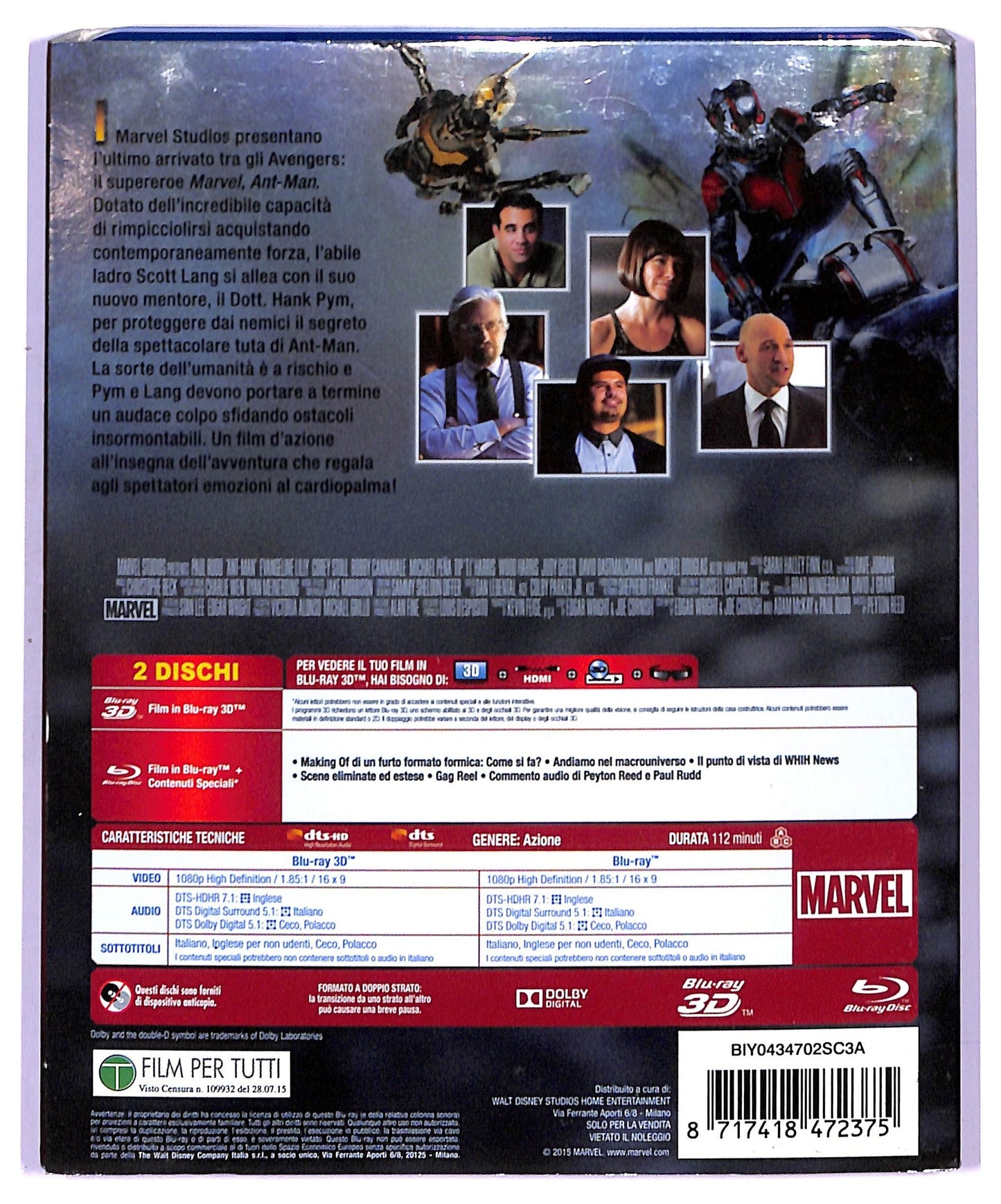 EBOND Ant-man BLURAY 3d + BLURAY D746015