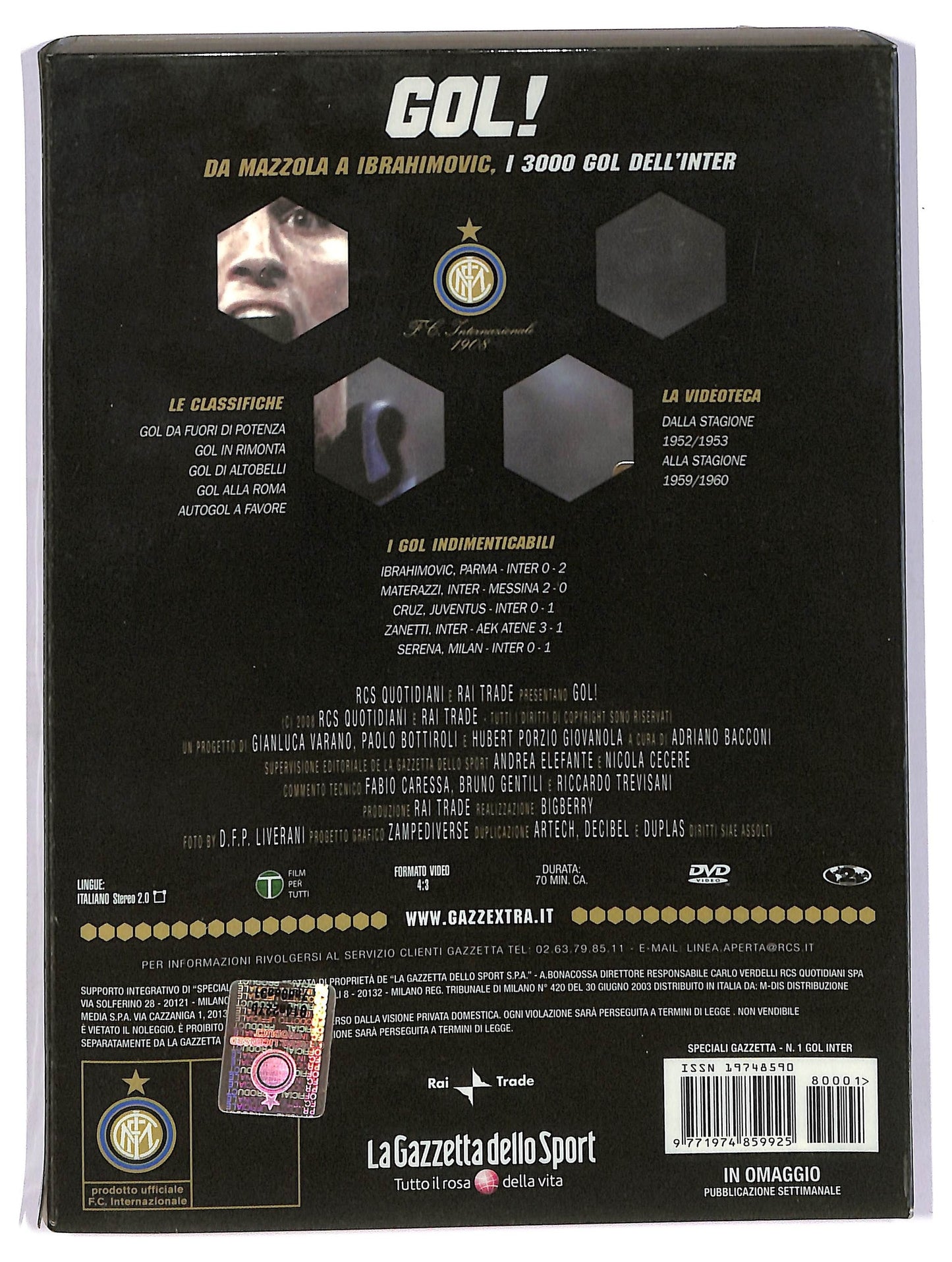 EBOND Gol da mazzola a ibrahimovic - i 3000 gol dell'inter EDITORIALE DVD D746311