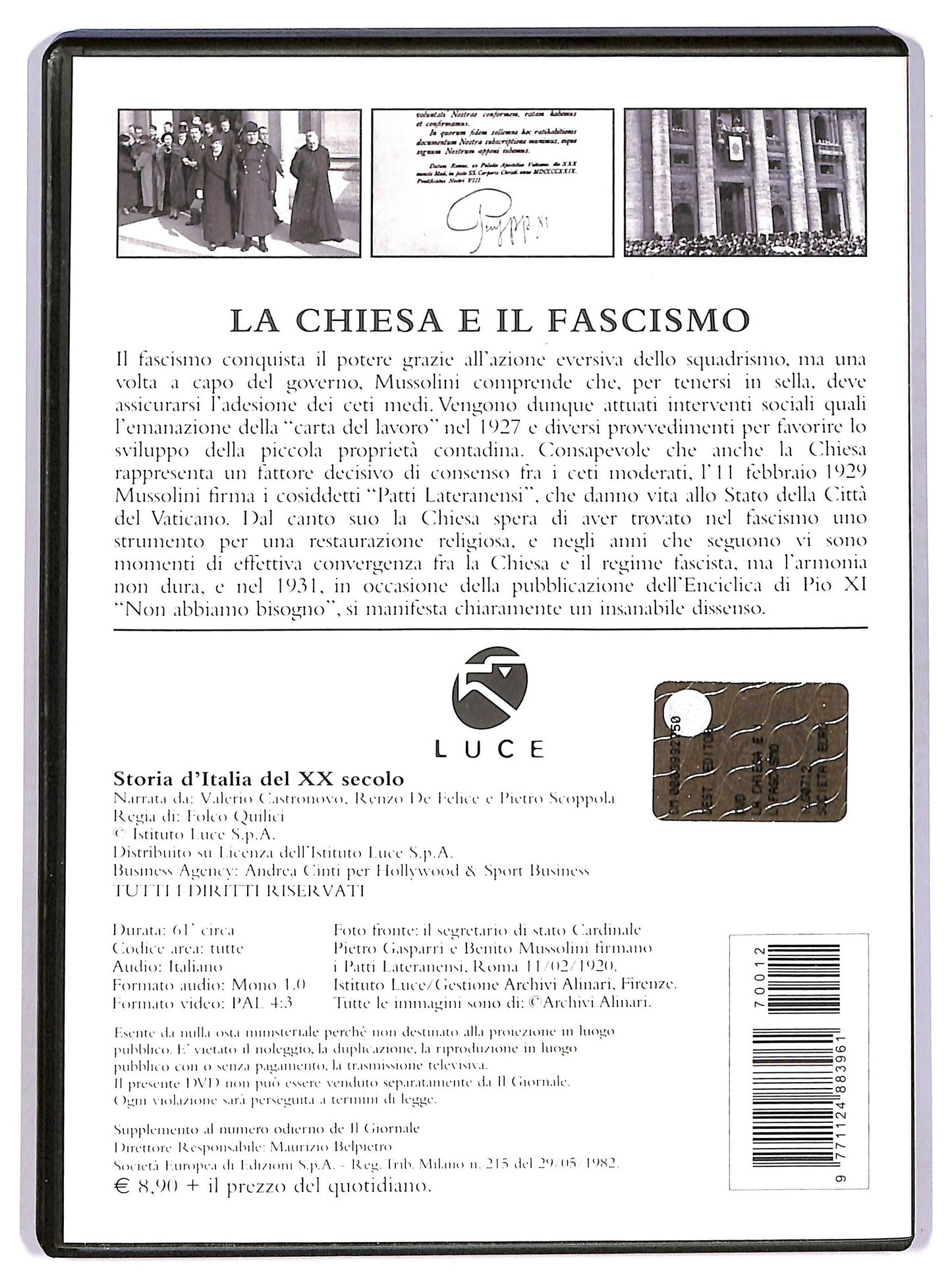 EBOND La chiesa e il fascismo - Storia d'italia del xx secolo EDITORIALE DVD D746638