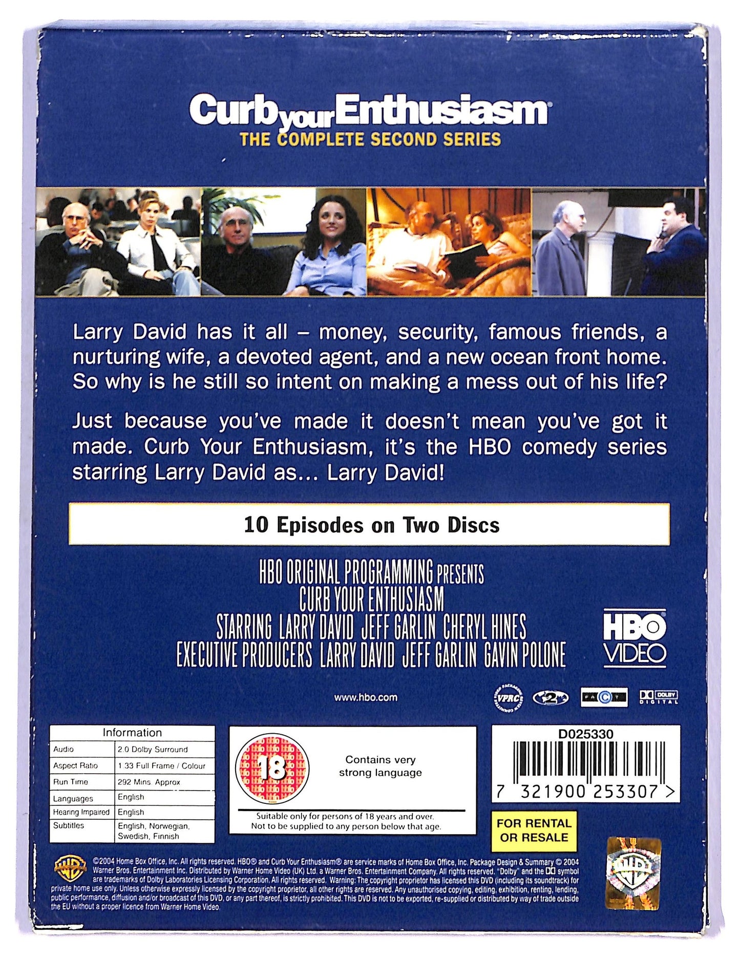 EBOND Curb Your Enthusiasm - The Complete 2Nd Season 10 Episodes on Two Disc DVD D747317