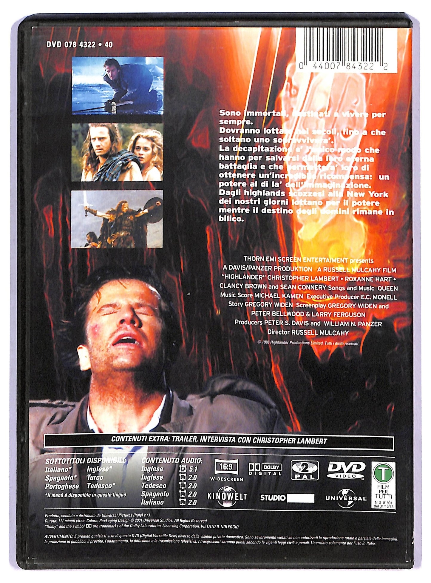 EBOND Highlander L'ultimo Immortale Christopher Lambert DVD D748435