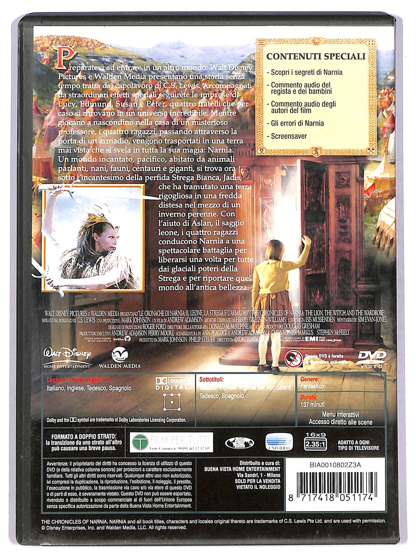 EBOND le cronache di narnia, il leone la strega e l'armadio DVD D748626