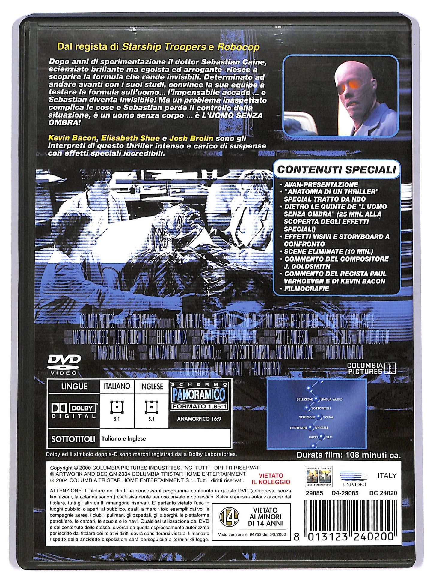 EBOND l'uomo senza ombra DVD D748946