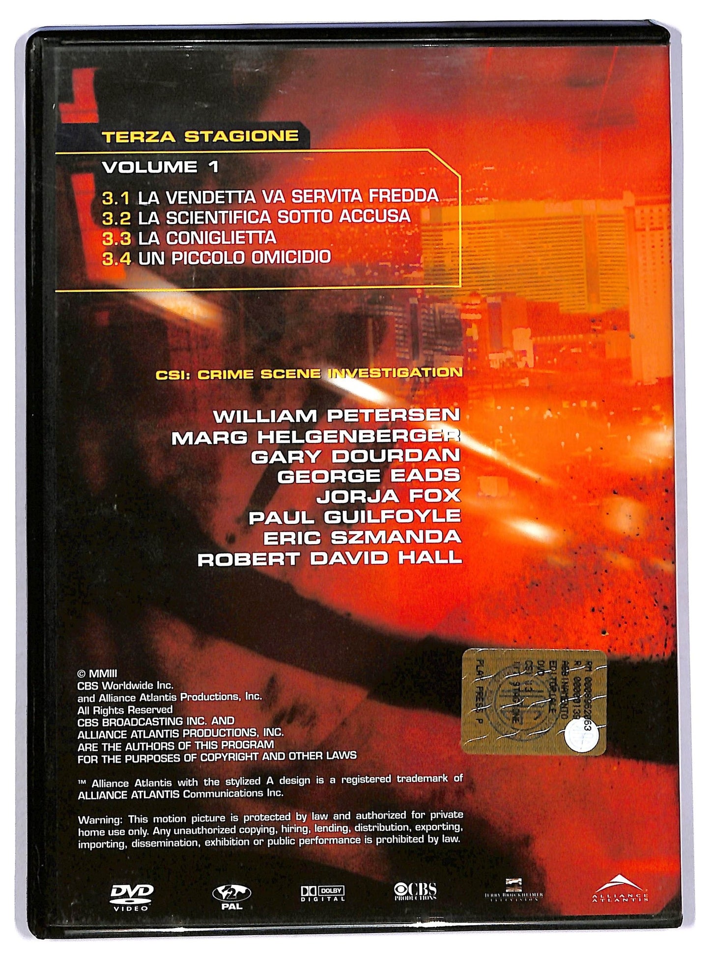EBOND Csi crime scene investigation terza stagione volume 1 EDITORIALE DVD D749122