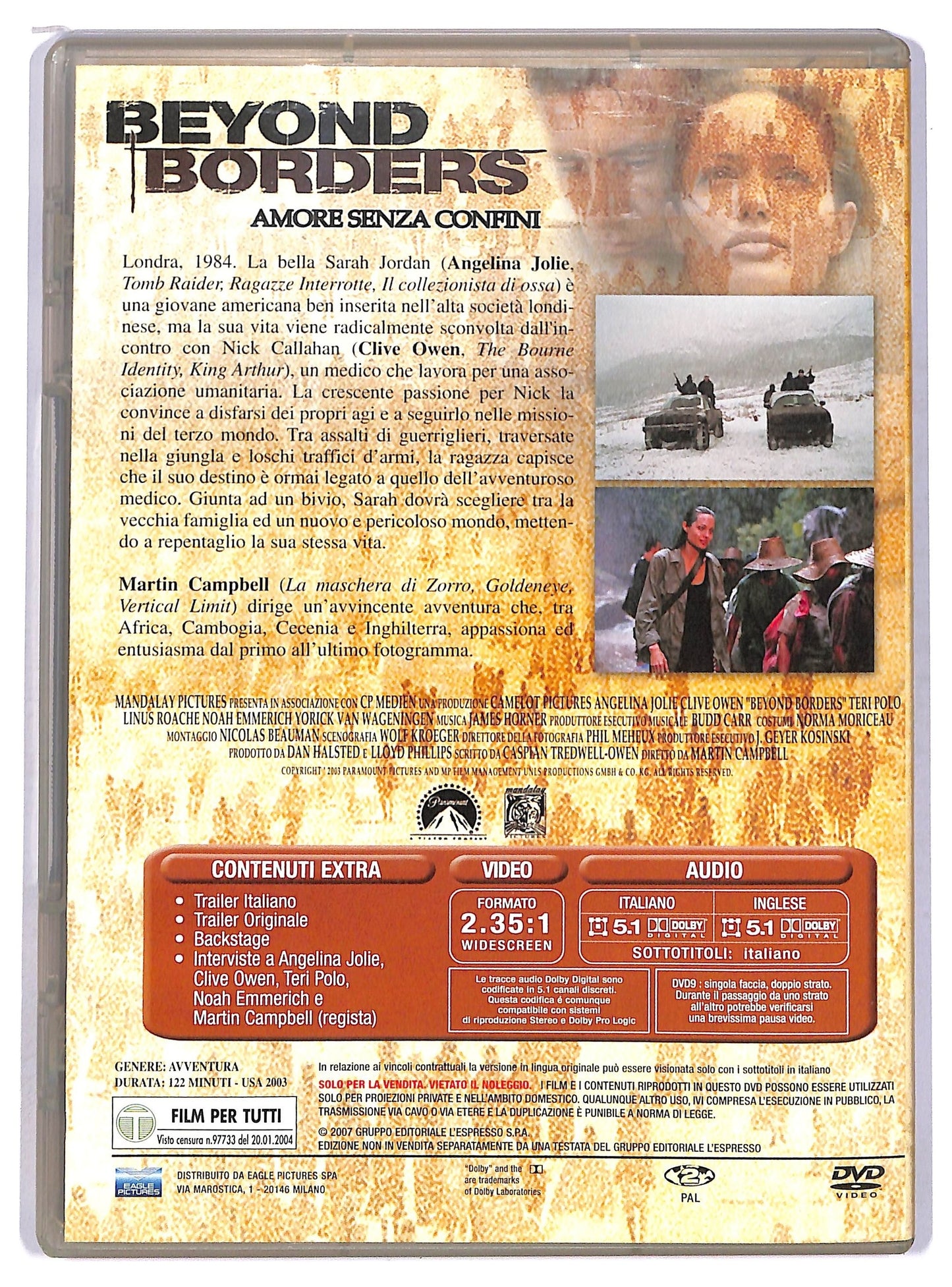 EBOND Beyond Borders  amore senza confini EDITORIALE DVD D749126