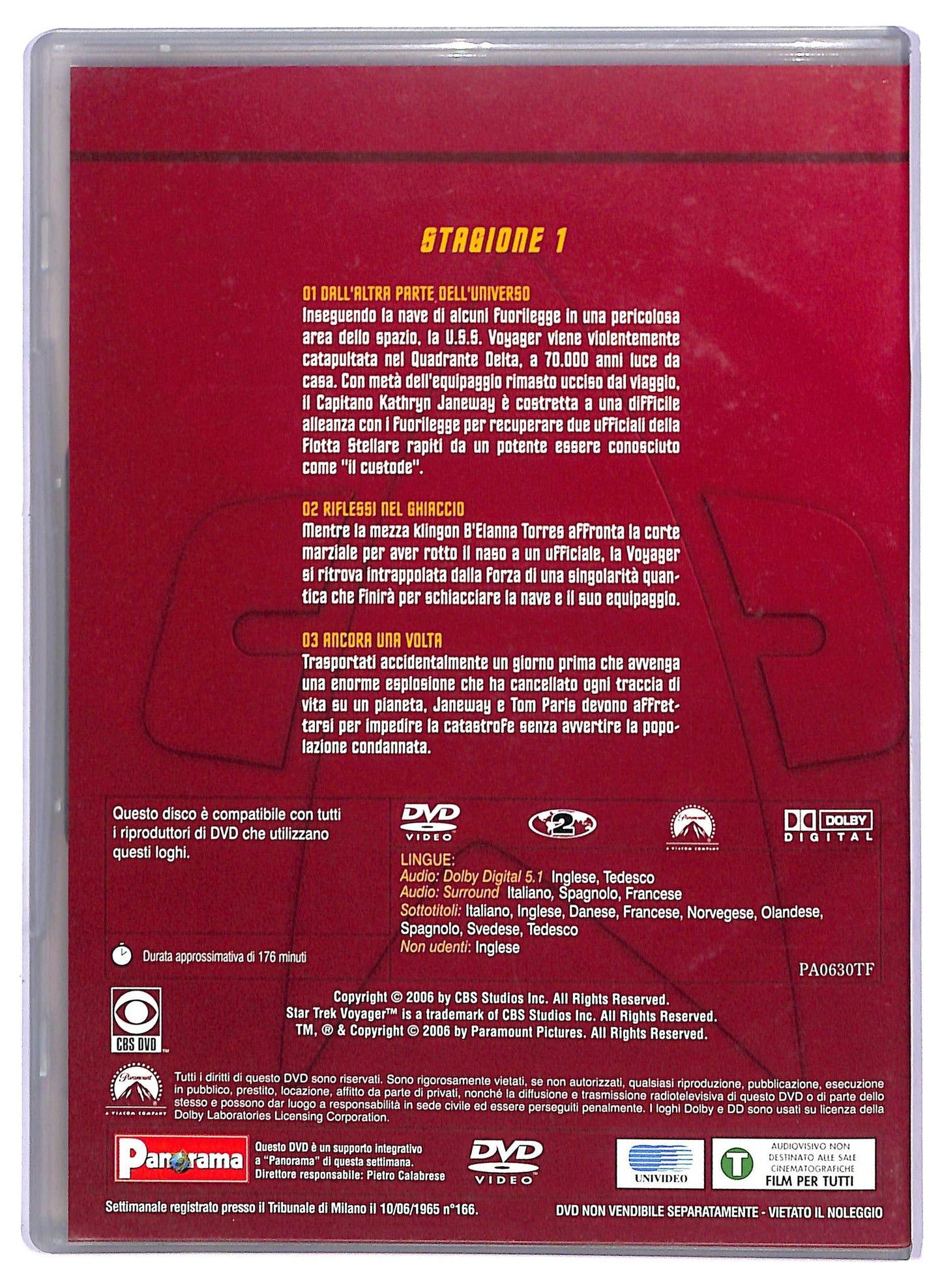 EBOND Star Trek Voyager  Stagione 1 disco 1 Episodi 1-3 EDITORIALE DVD D749527