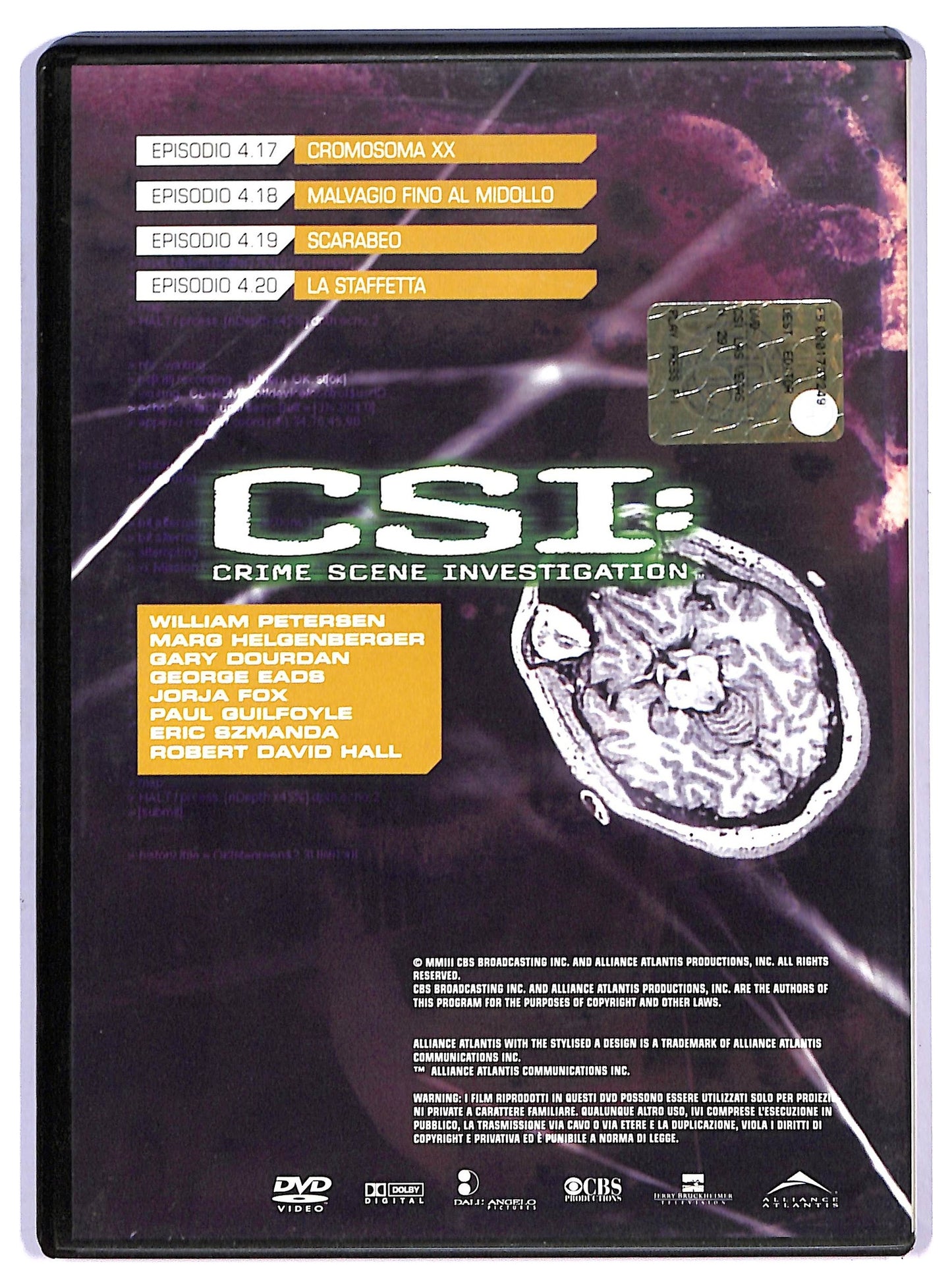 EBOND CSI Crime scene investigation quarta stagione disco 5 DVD EDITORIALE D750613