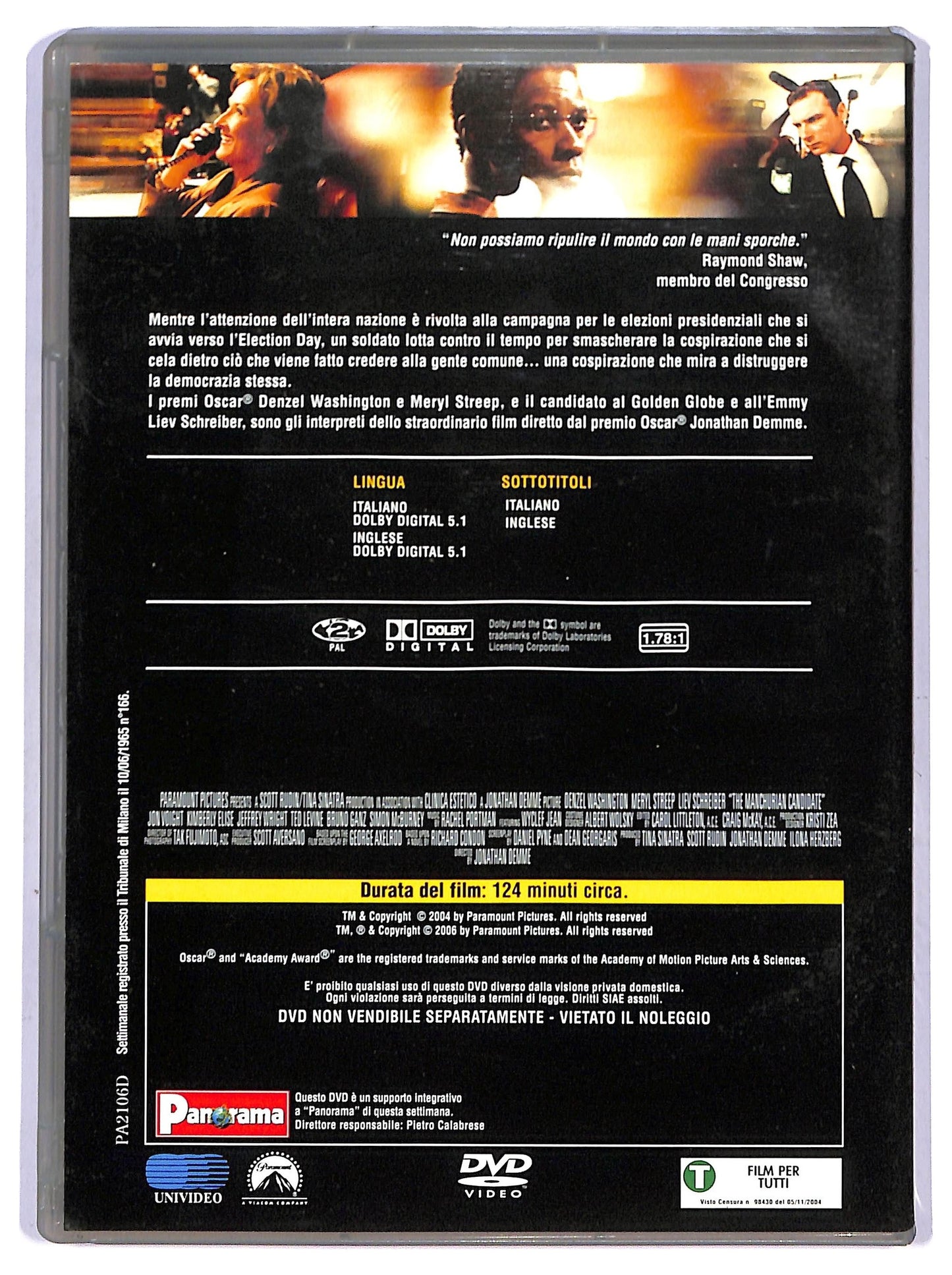 EBOND The Manchurian Candidate EDITORIALE DVD D751364