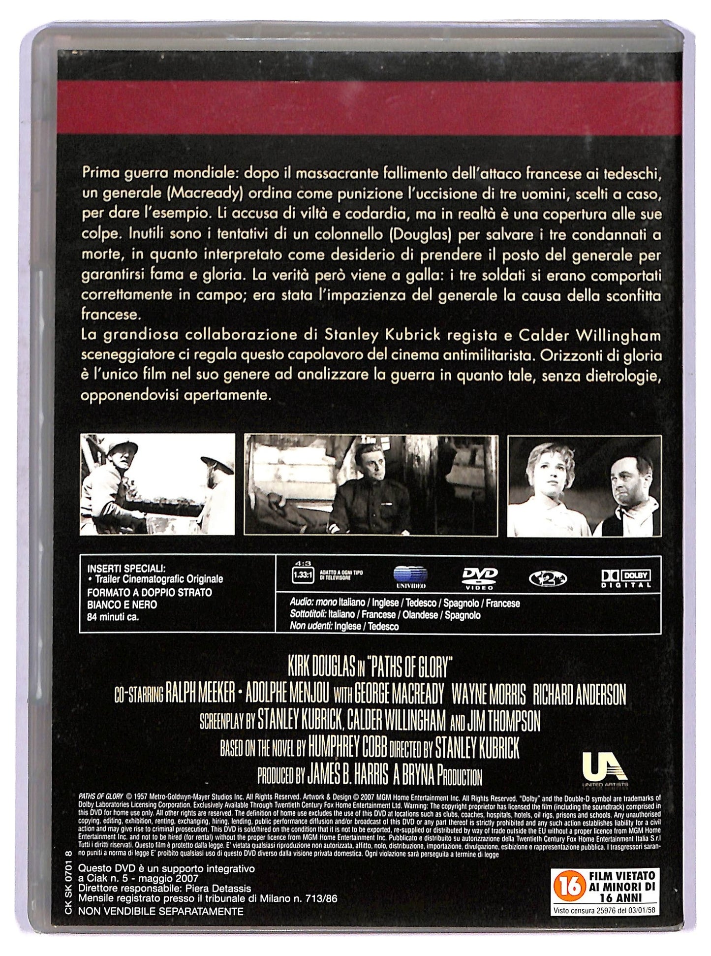 EBOND Orizzonti Di Gloria DVD  Editoriale D751649
