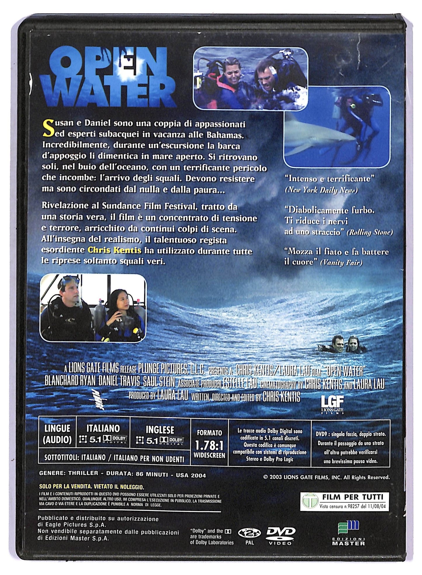 EBOND Open Water  EDITORIALE DVD D752019